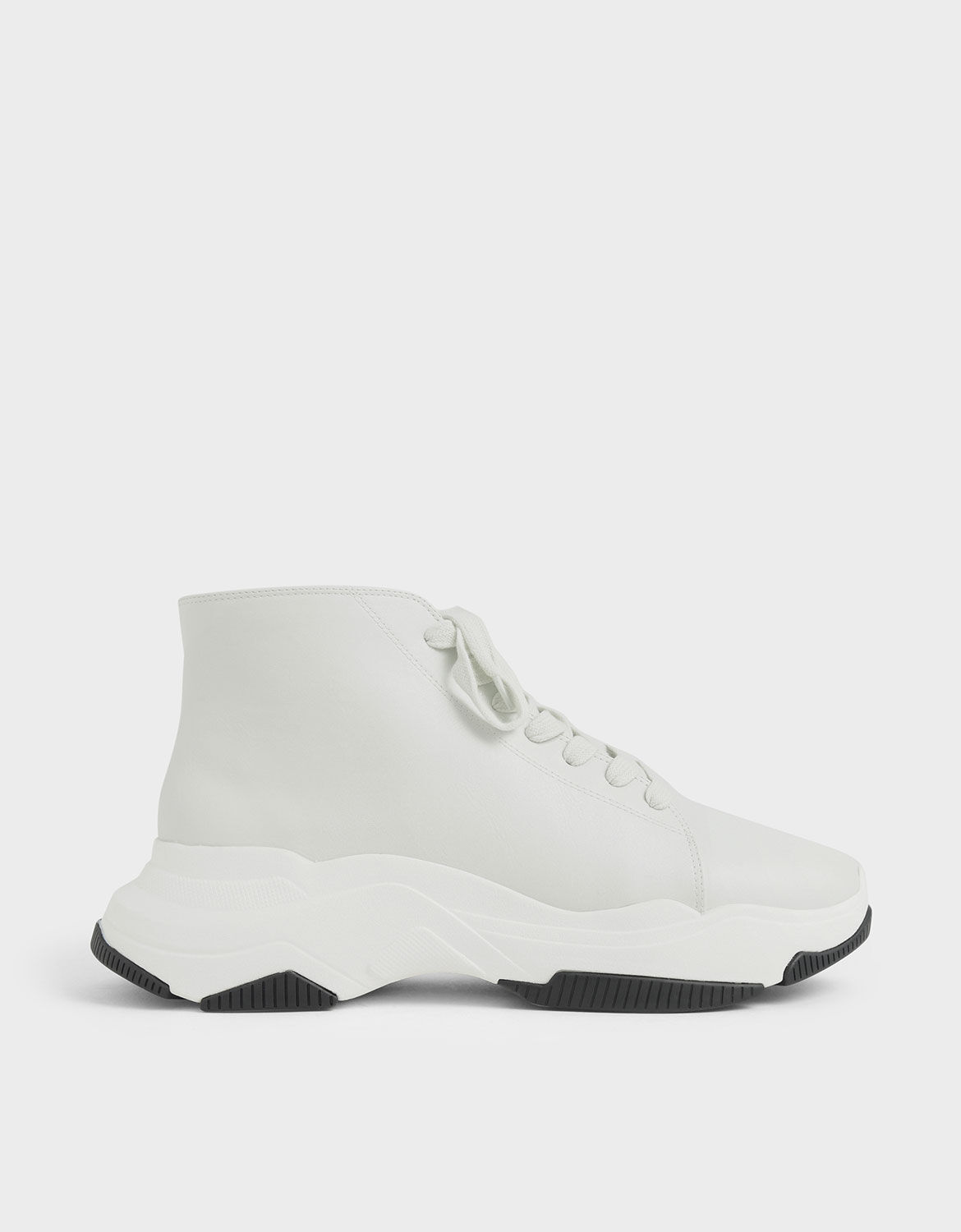white chunky high top sneakers
