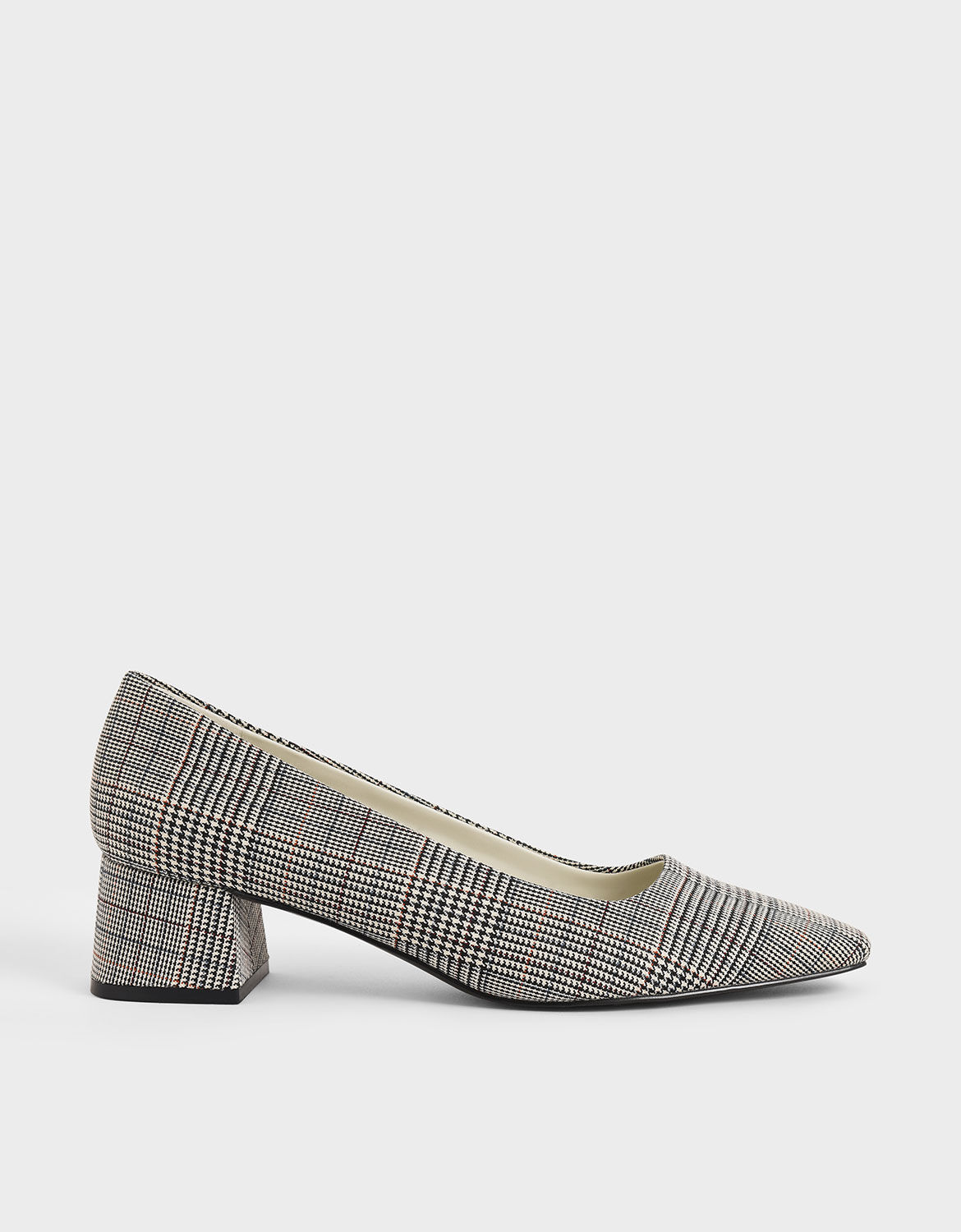 light grey block heel shoes