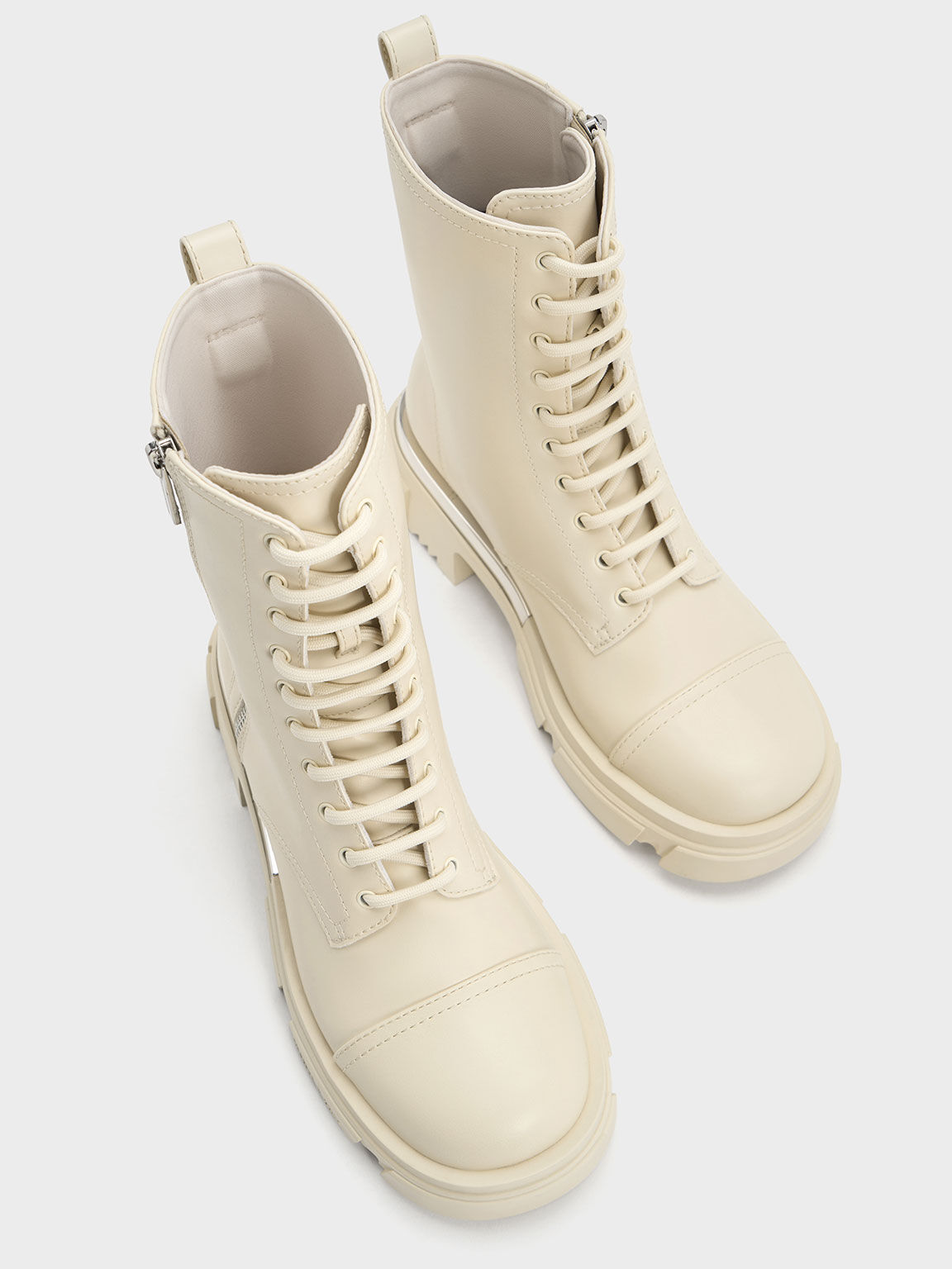 Dakota Lace-Up Boots, Chalk, hi-res