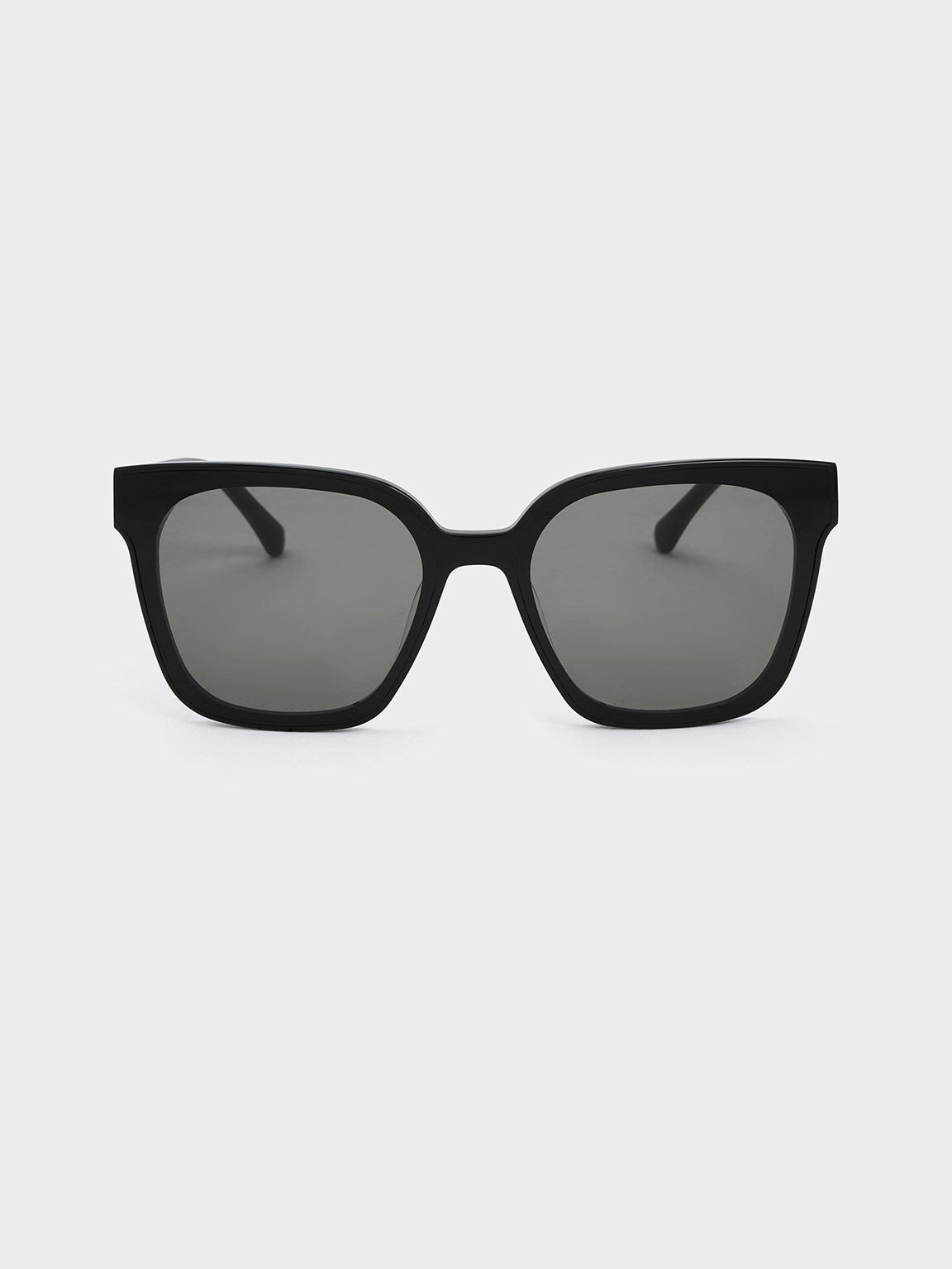 Black Square Thick-Frame Sunglasses - CHARLES & KEITH SG
