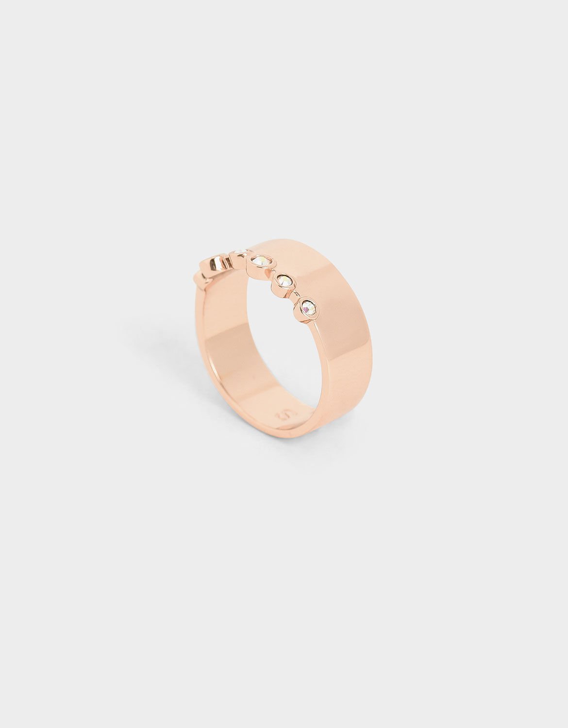 Rose Gold Swarovski® Crystal Studded Ring - CHARLES & KEITH US