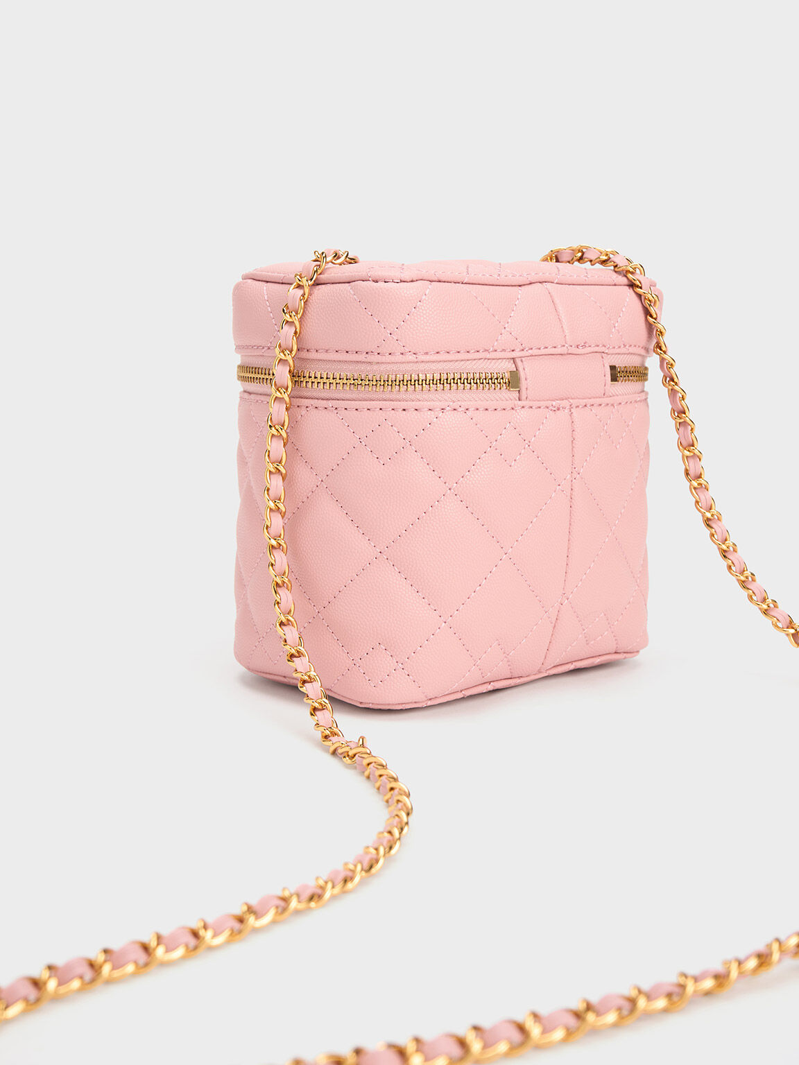 Light Pink Nezu Quilted Boxy Bag - CHARLES & KEITH US