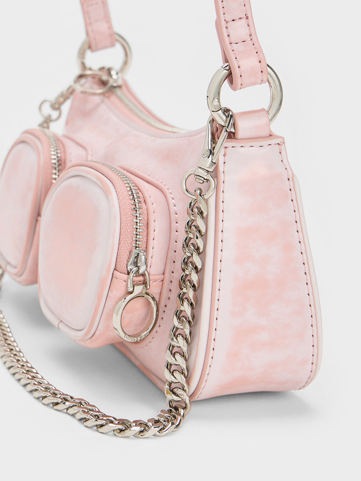 Rundt og rundt Afslag praktiserende læge Light Pink Letitia Chain-Link Shoulder Bag - CHARLES & KEITH US