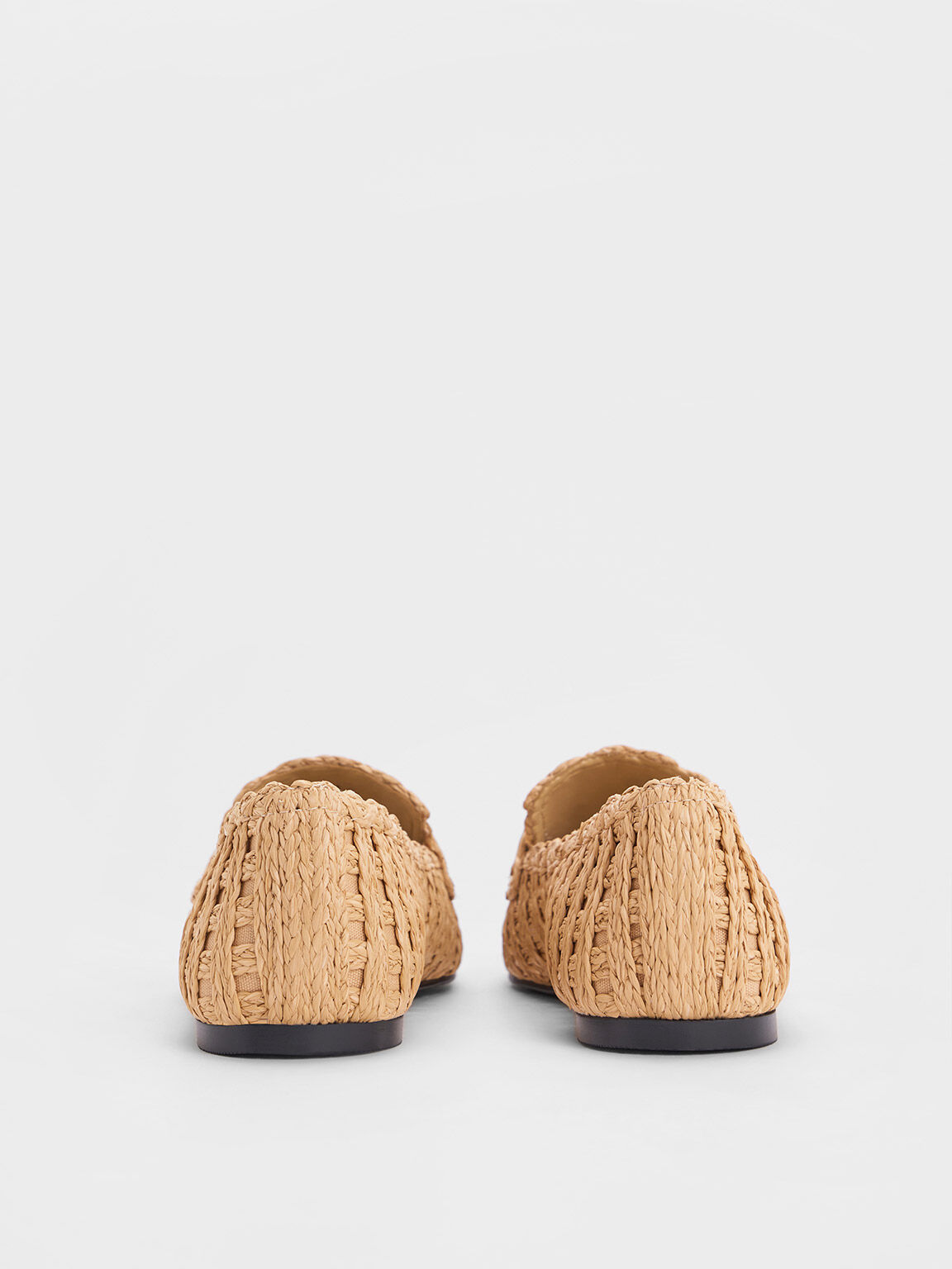 Raffia Woven Loafers, Sand, hi-res