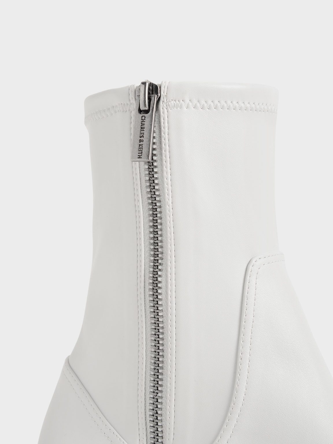 Imogen Side-Zip Ankle Boots, White, hi-res
