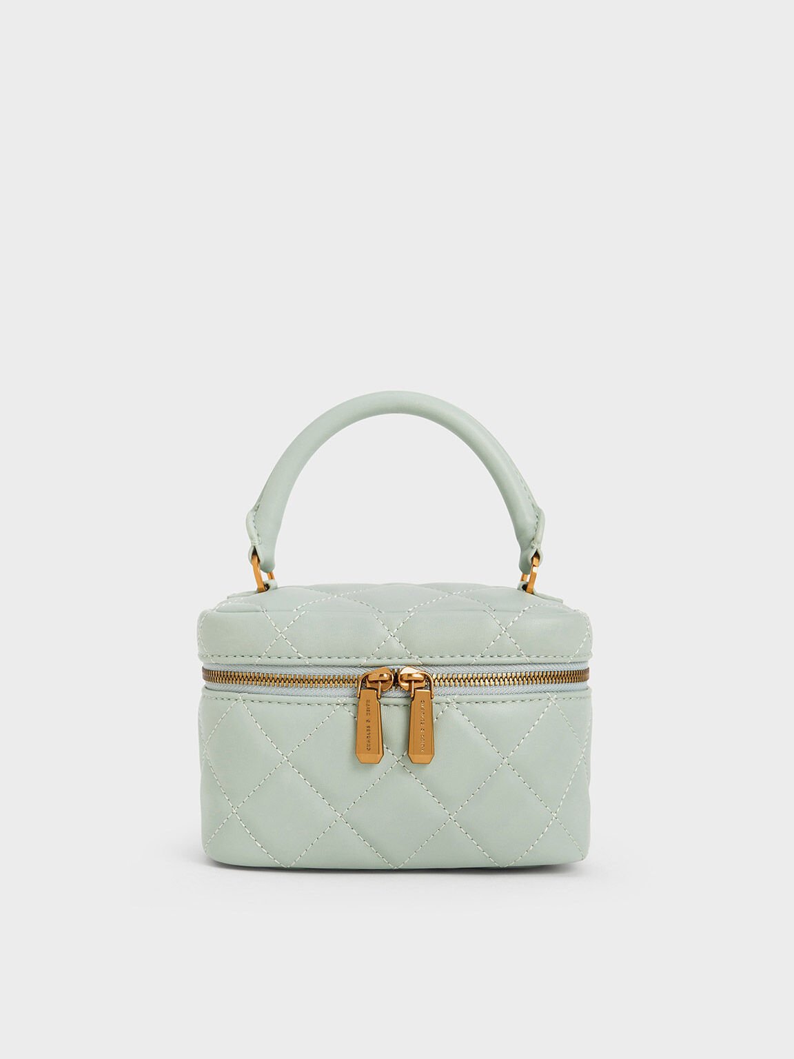 Mint Green Quilted Round Pouch - CHARLES & KEITH International