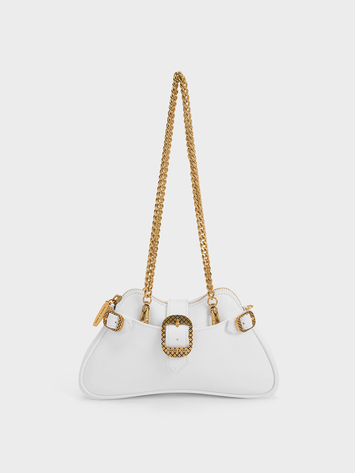 white purse with gold chain  Bags, White purses, Bags designer