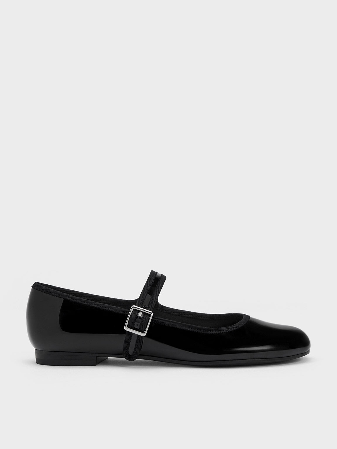 Black Patent Buckled Mary Jane Flats - CHARLES & KEITH SG