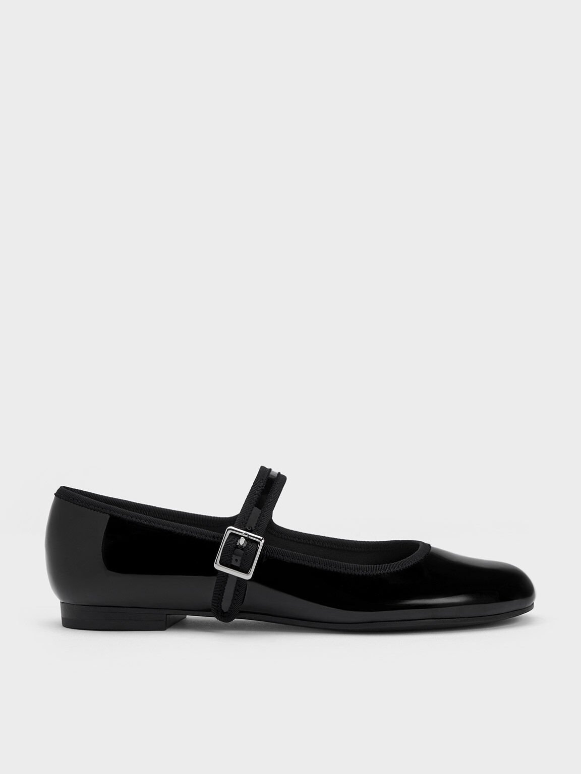 Black Patent Buckled Mary Jane Flats - CHARLES & KEITH US