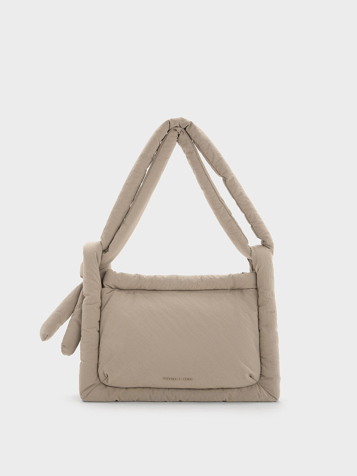 Women's i-Pad backpack in taupe padded nylon