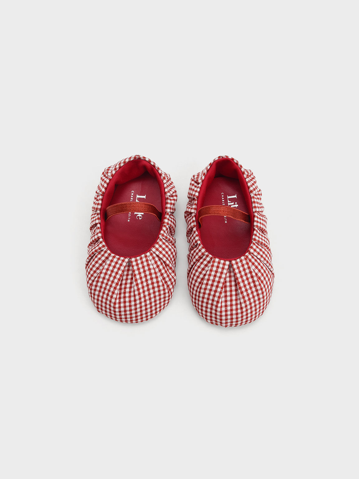 Girls red 2025 ballet flats