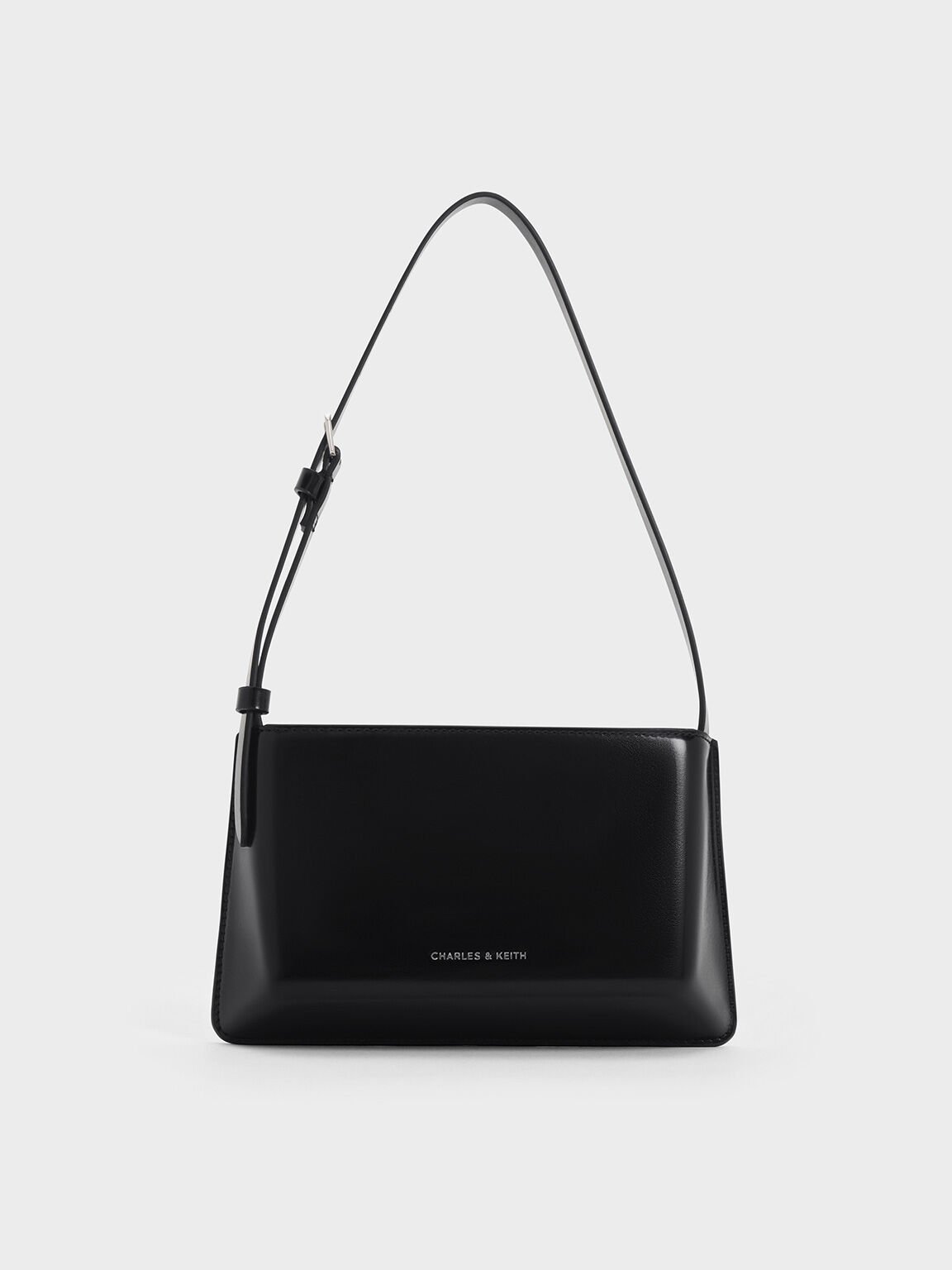 Structured Boxy Shoulder Bag, Noir, hi-res