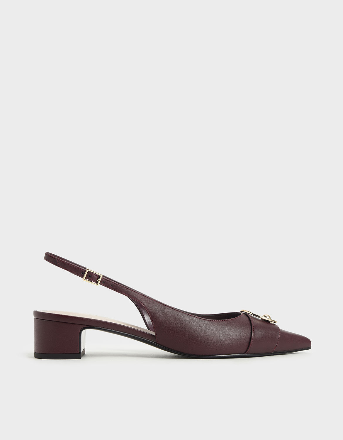 Burgundy Ring Embellished Slingback 