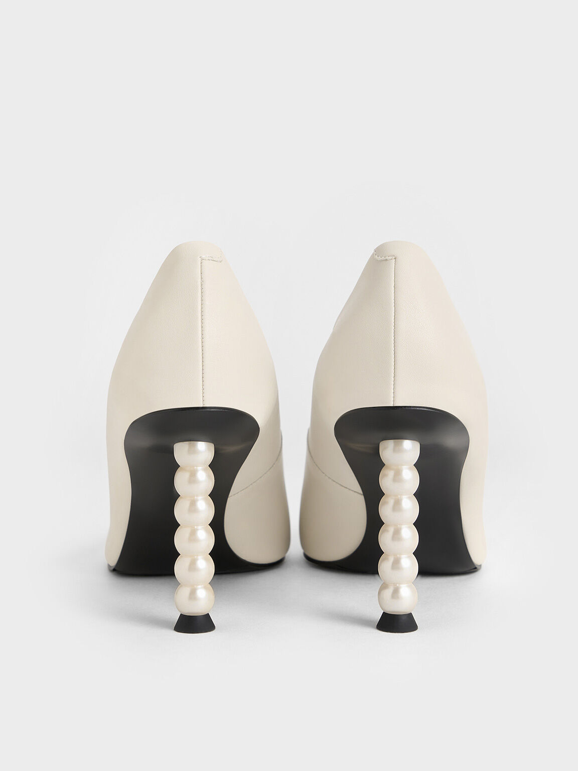 Pearl-Heel Pointed-Toe Pumps, Chalk, hi-res