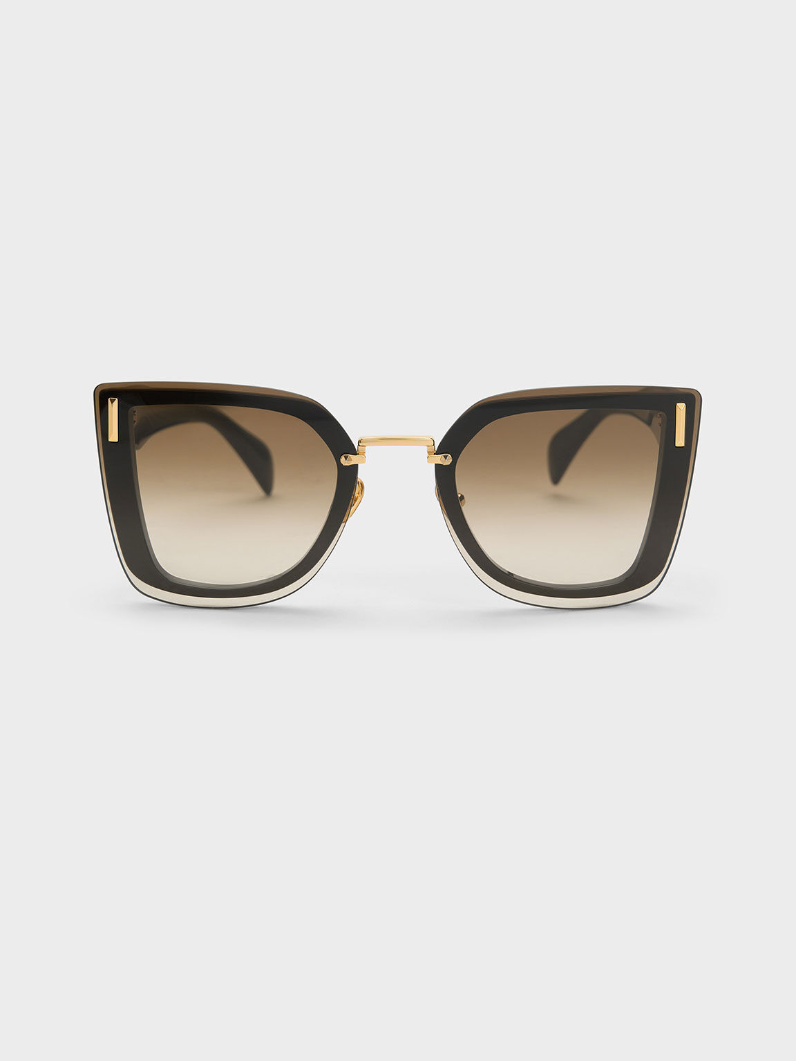 Black Recycled Acetate Geometric Butterfly Sunglasses - CHARLES & KEITH MY