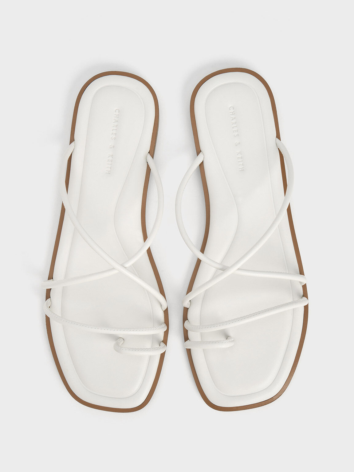 White Meadow Strappy Toe-Ring Sandals - CHARLES & KEITH CA