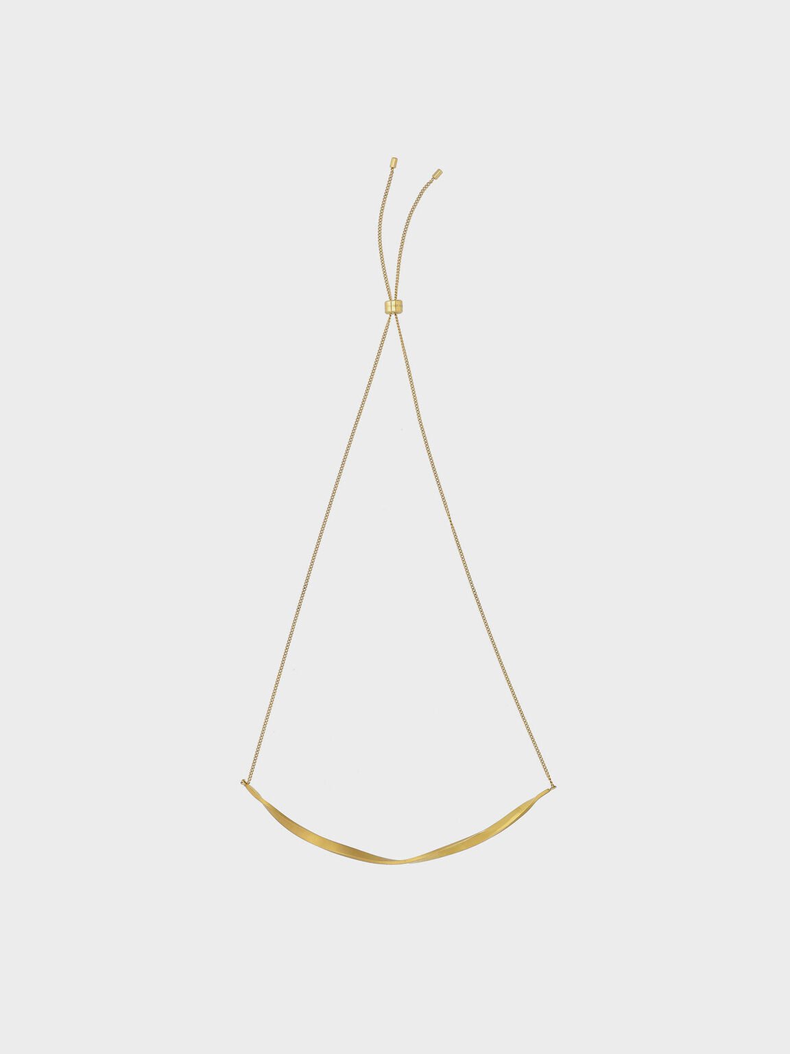 Lena Twist Bar Necklace, Gold, hi-res