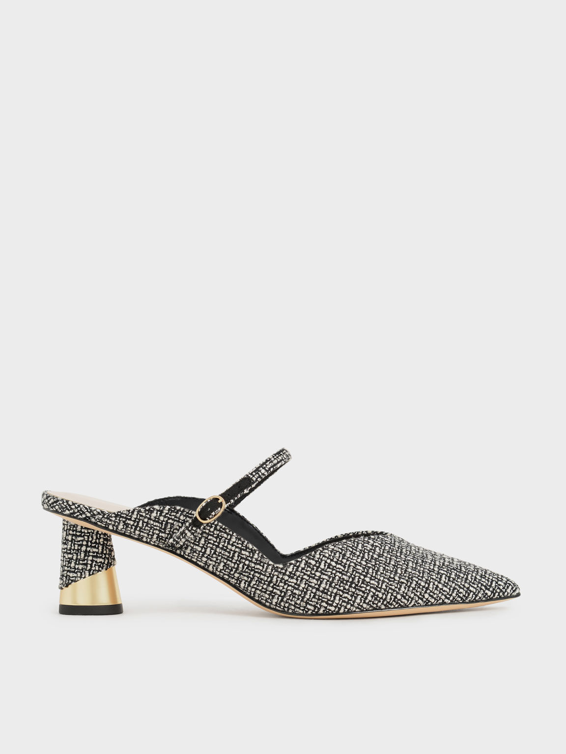 Cammie Metallic Sculptural Heel Tweed Mules, Multi, hi-res