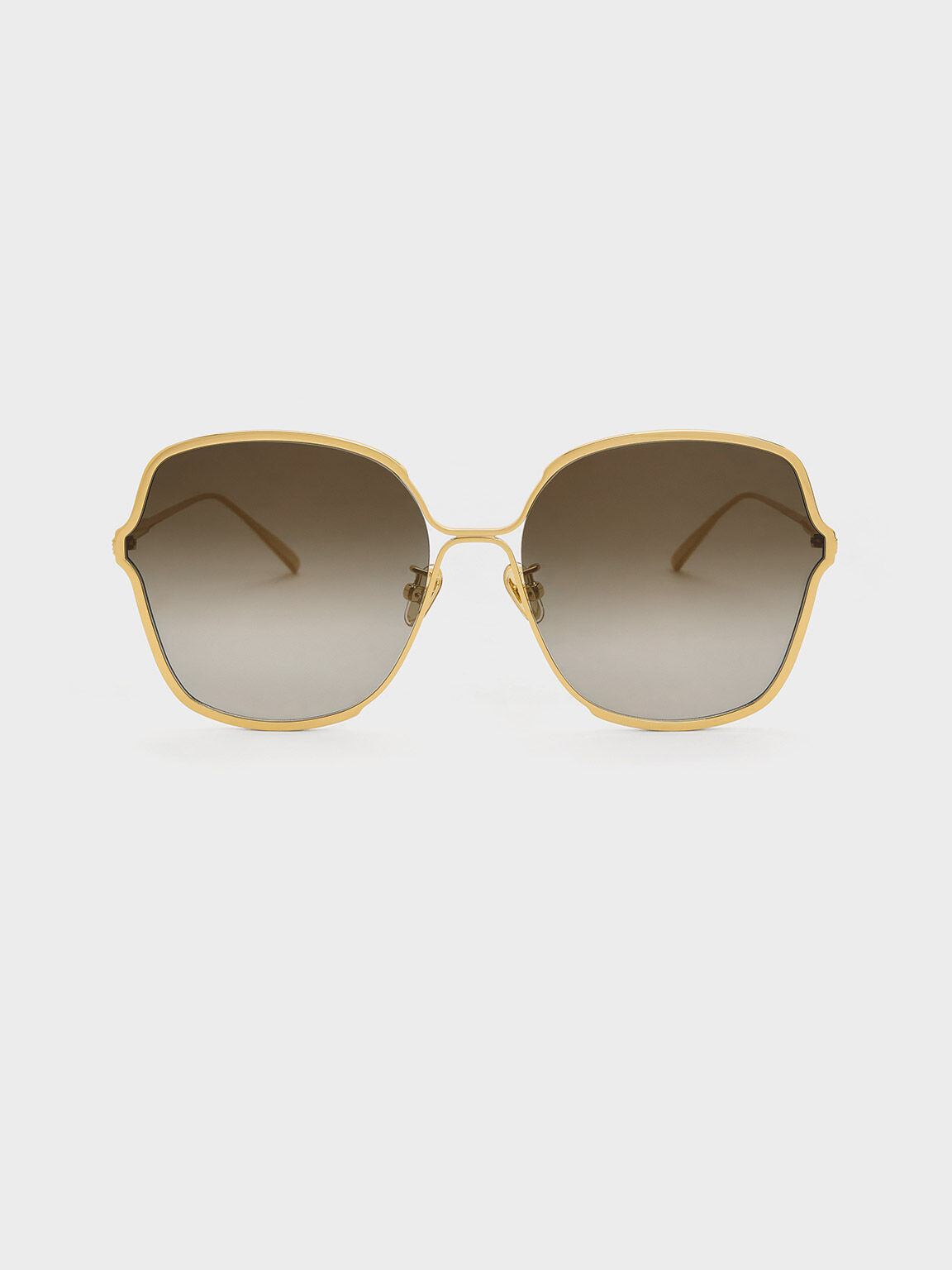 Gold Metal Rim Butterfly Sunglasses - CHARLES & KEITH US