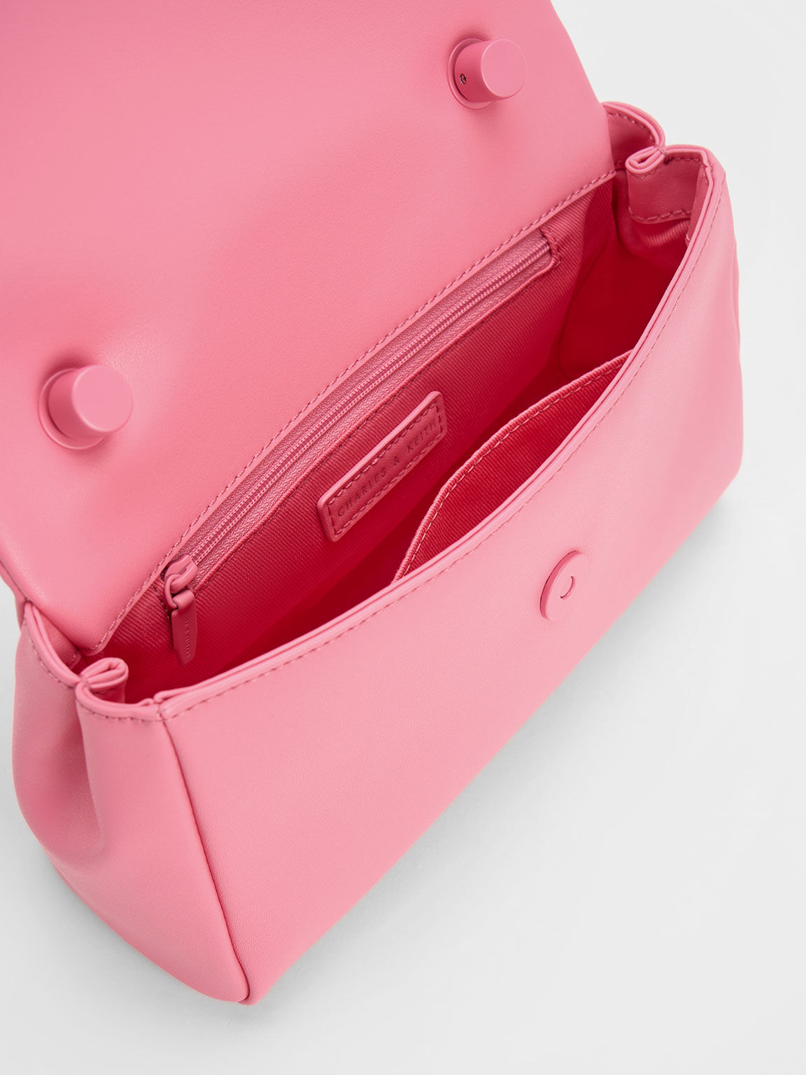 Charles & Keith - Women's Curved Handle Shoulder Bag, Pink, M
