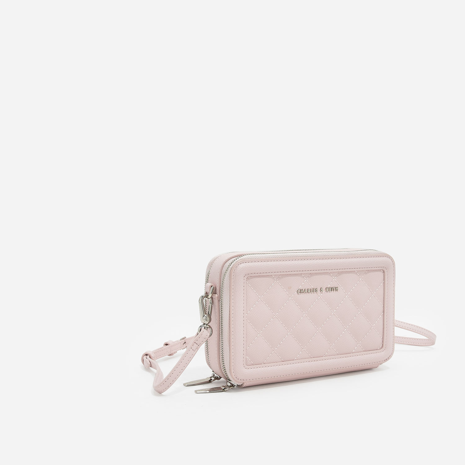 Quilted Boxy Long Wallet, Pink, hi-res