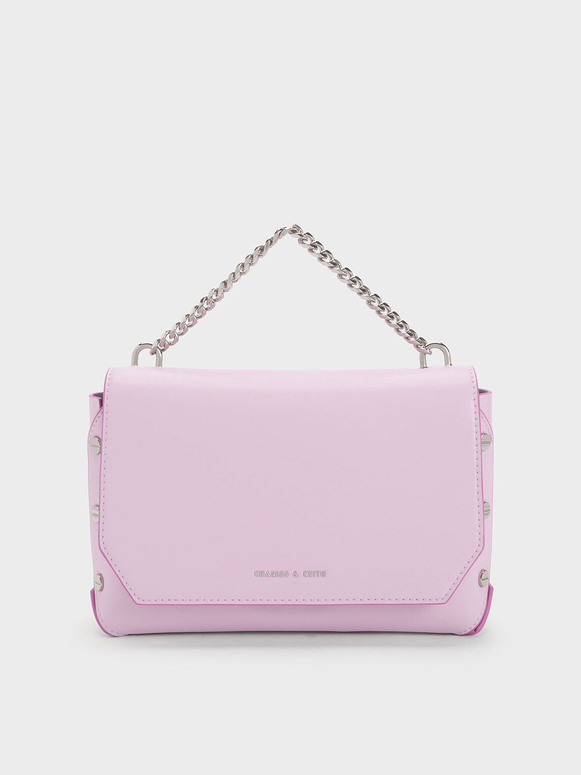 Light Pink Letitia Front Flap Crossbody Bag - CHARLES & KEITH LV