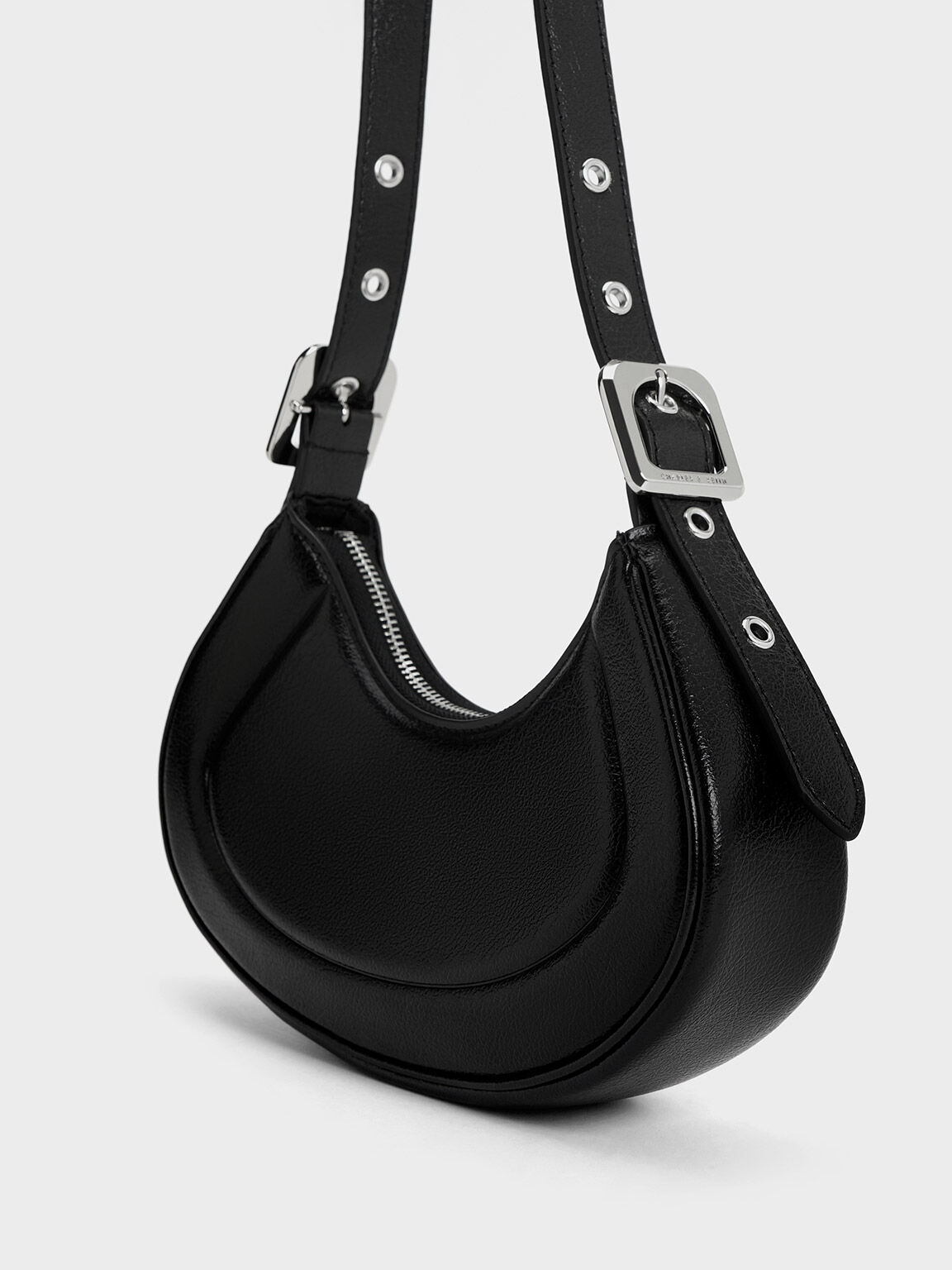 Bolso curvo Petra, Noir, hi-res