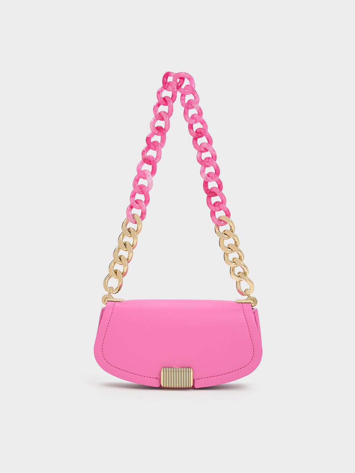 ASOS DESIGN nylon curved 90s shoulder bag in jewel pink | ASOS