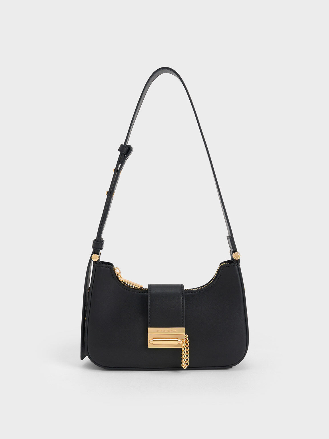 Black Classic Double Top Handle Bag - CHARLES & KEITH US