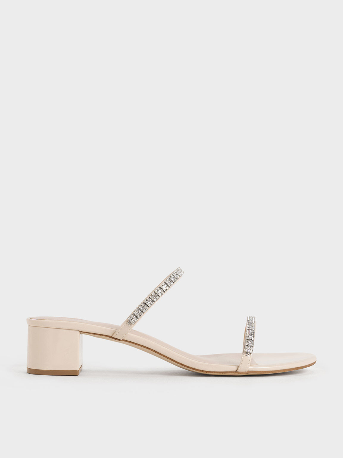 Ambrosia Gem-Embellished Mules, Cream, hi-res