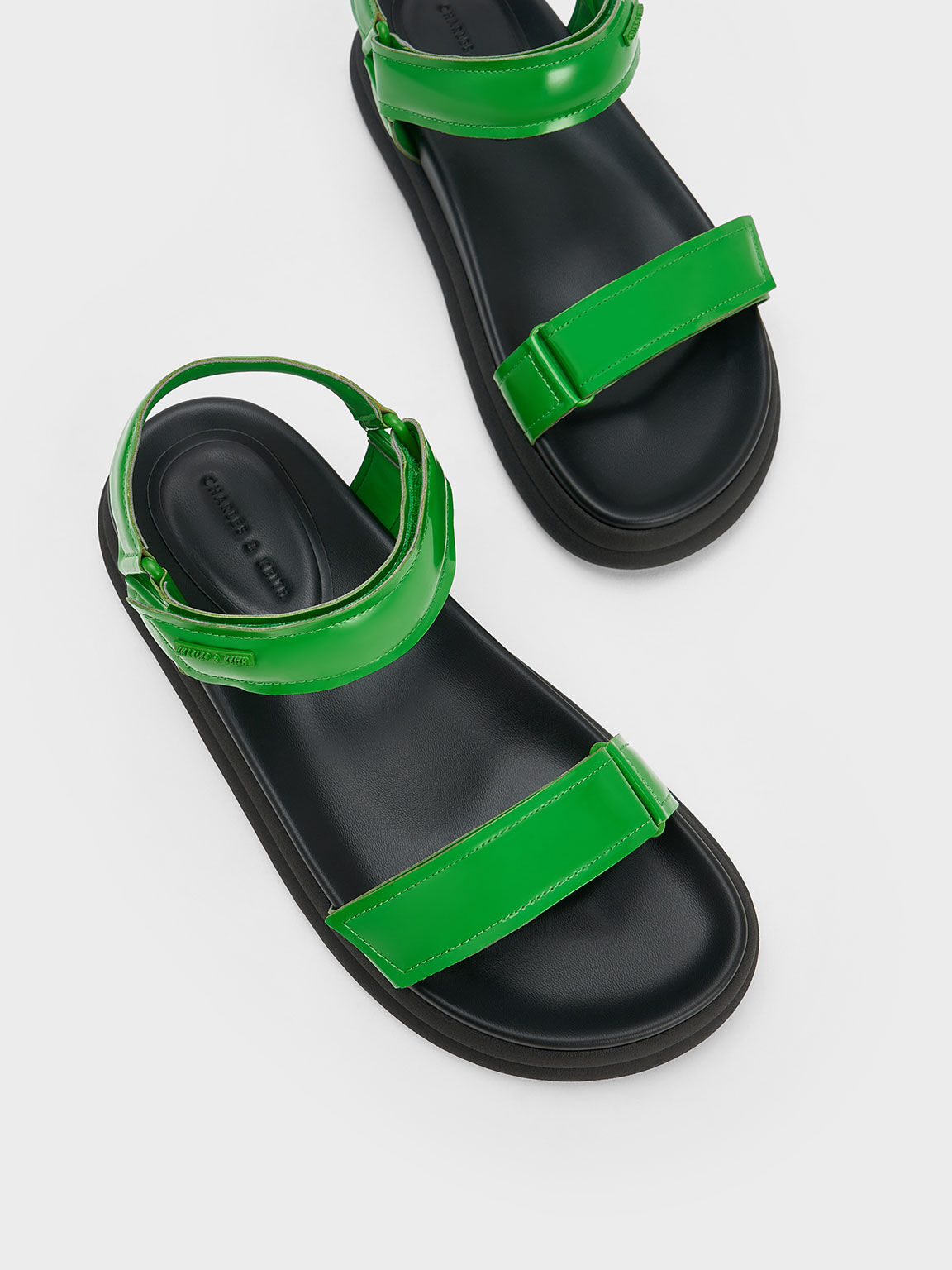 Maise 漆面運動風涼鞋, 綠色, hi-res