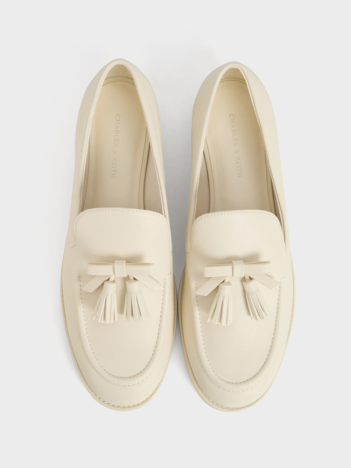 Bow Tassel Loafers, Chalk, hi-res