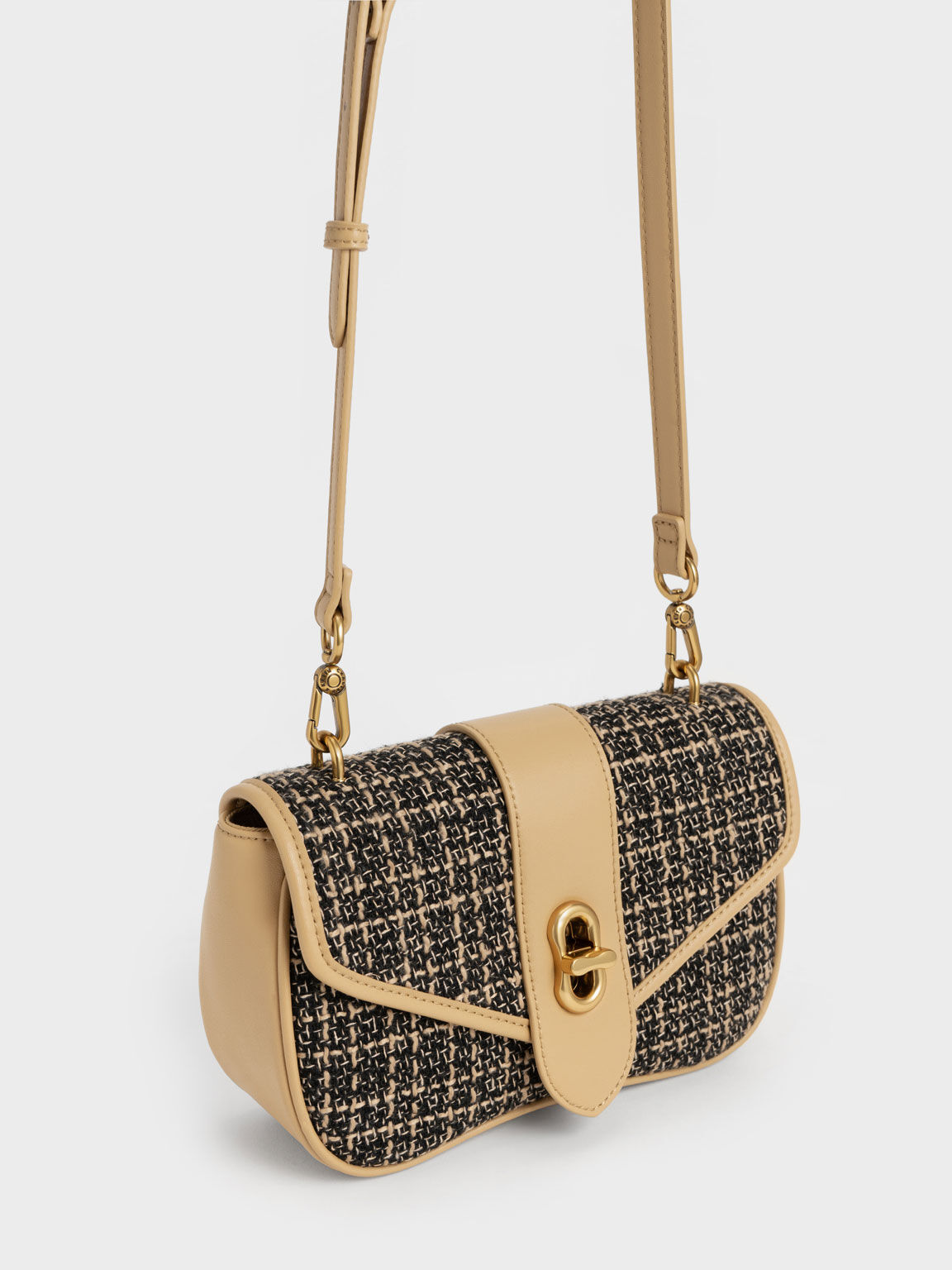 Aubrielle Tweed Panelled Crossbody Bag, Multi, hi-res