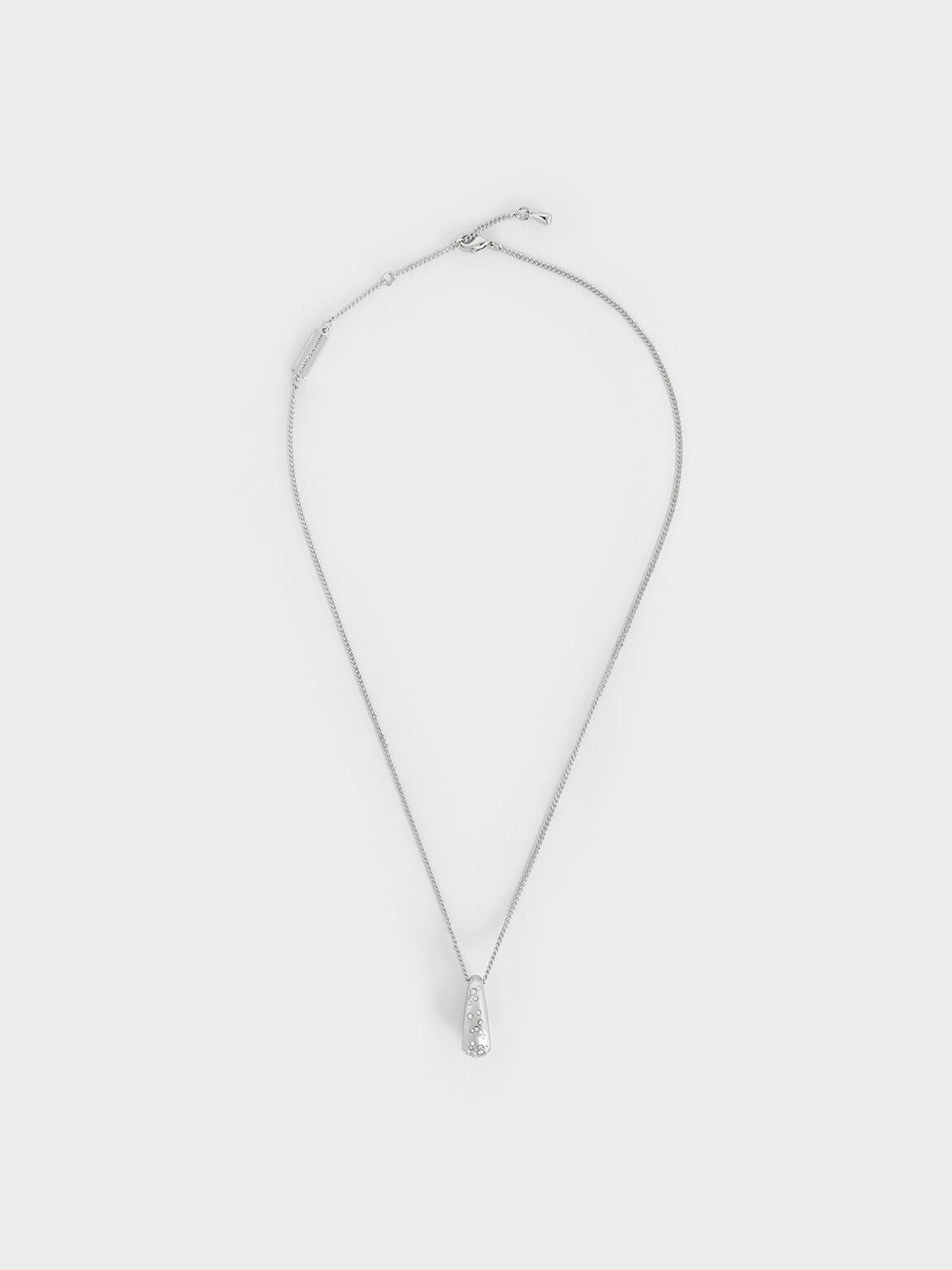 Reverie Crystal Teardrop Necklace, Silver, hi-res