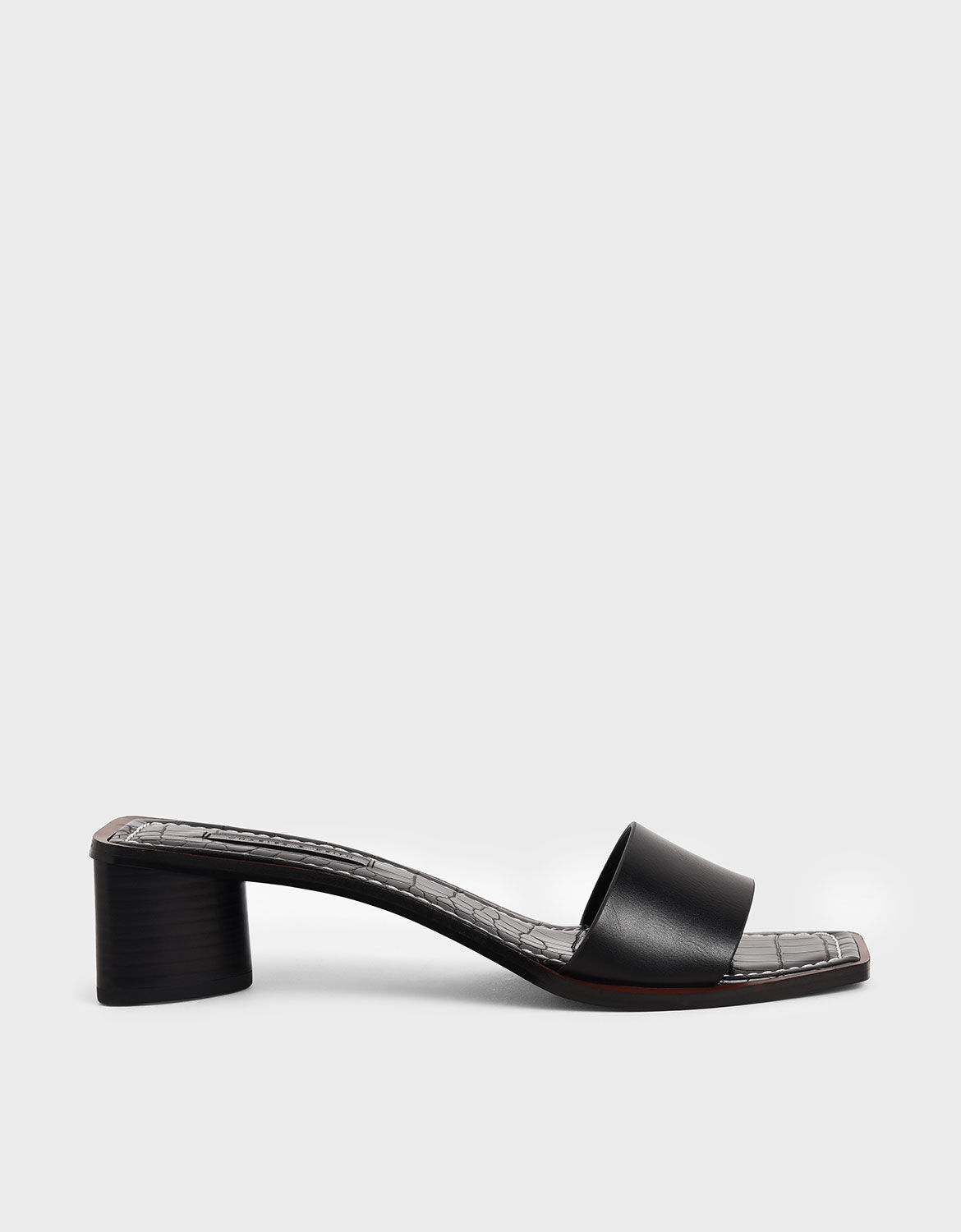 black clear mules