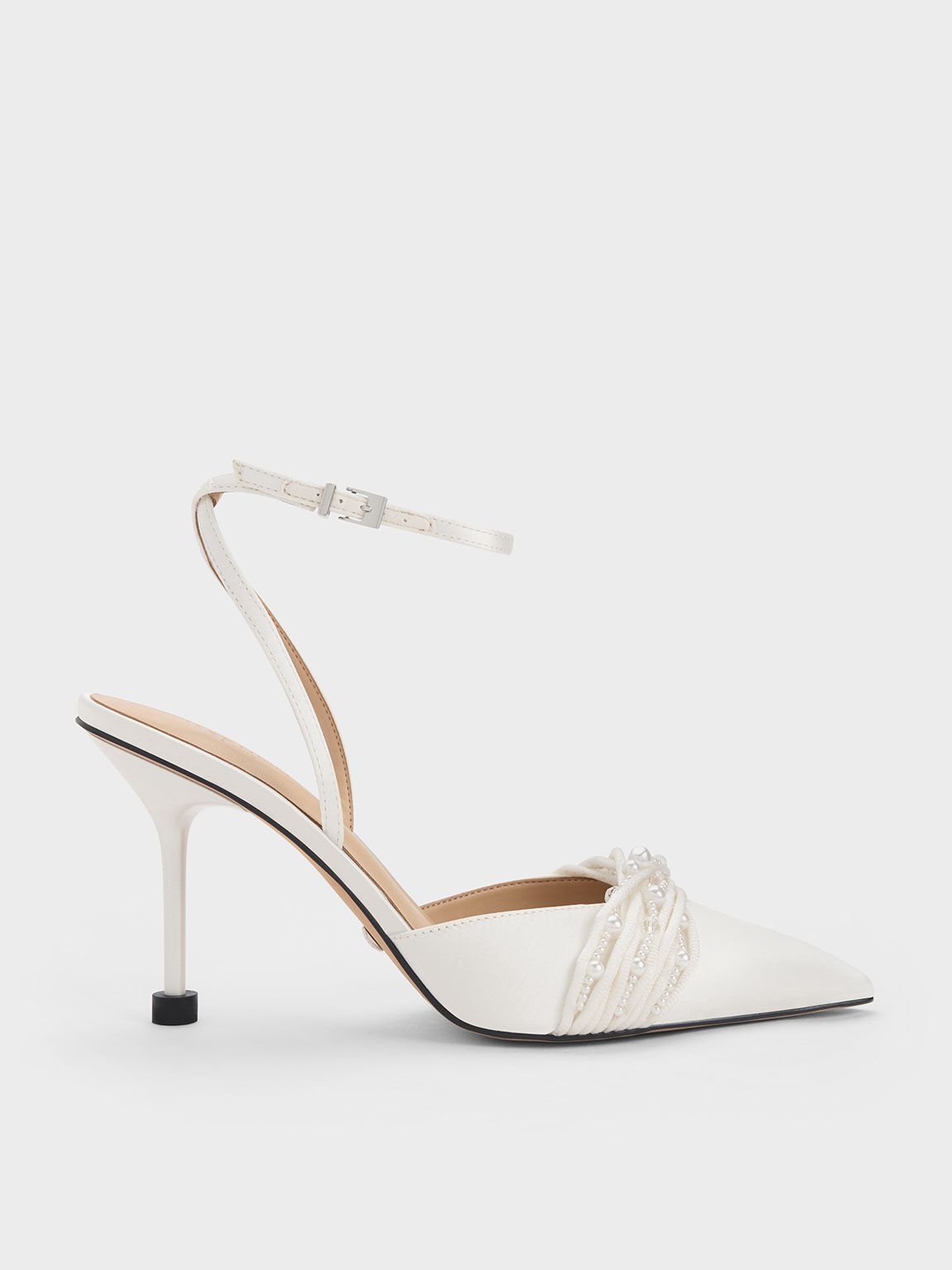 Nude Emmy Pointed-Toe Stiletto Pumps - CHARLES & KEITH TW