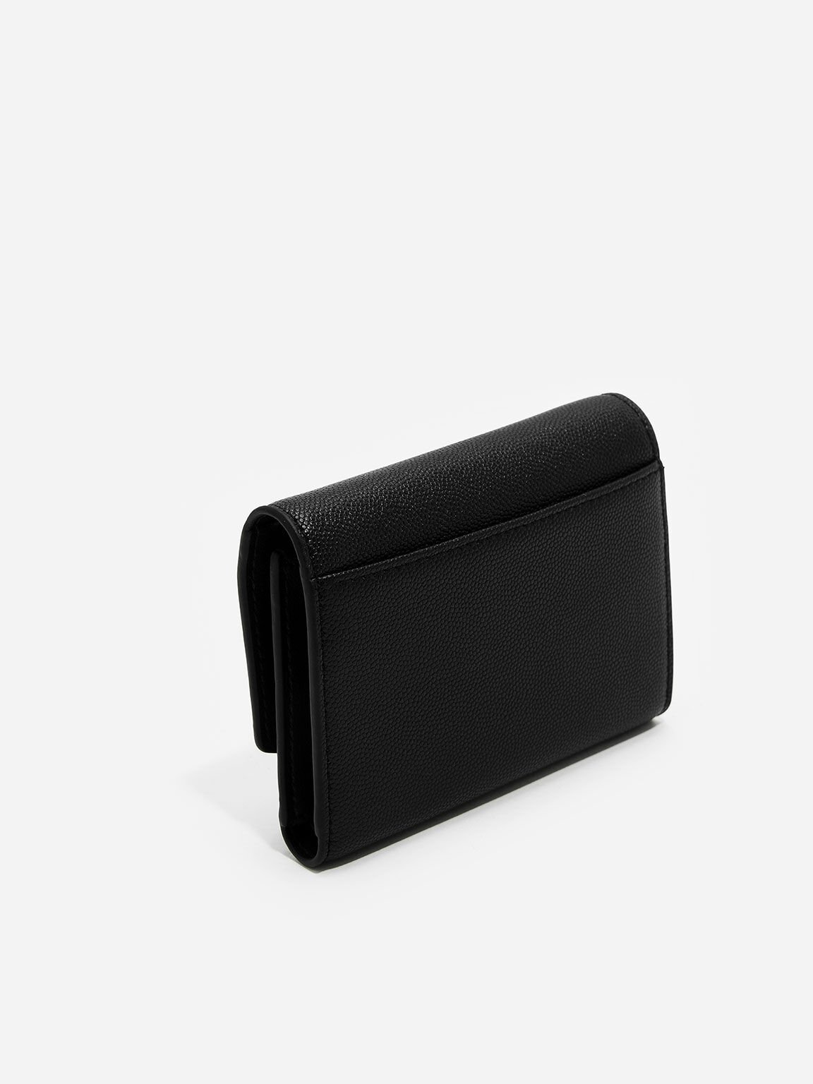 Black Front Flap Wallet - CHARLES & KEITH SG