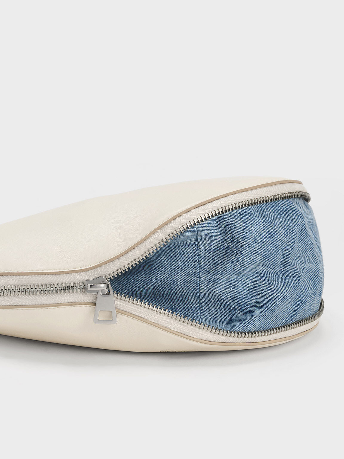 Saskia Crescent Hobo Bag, Cream, hi-res