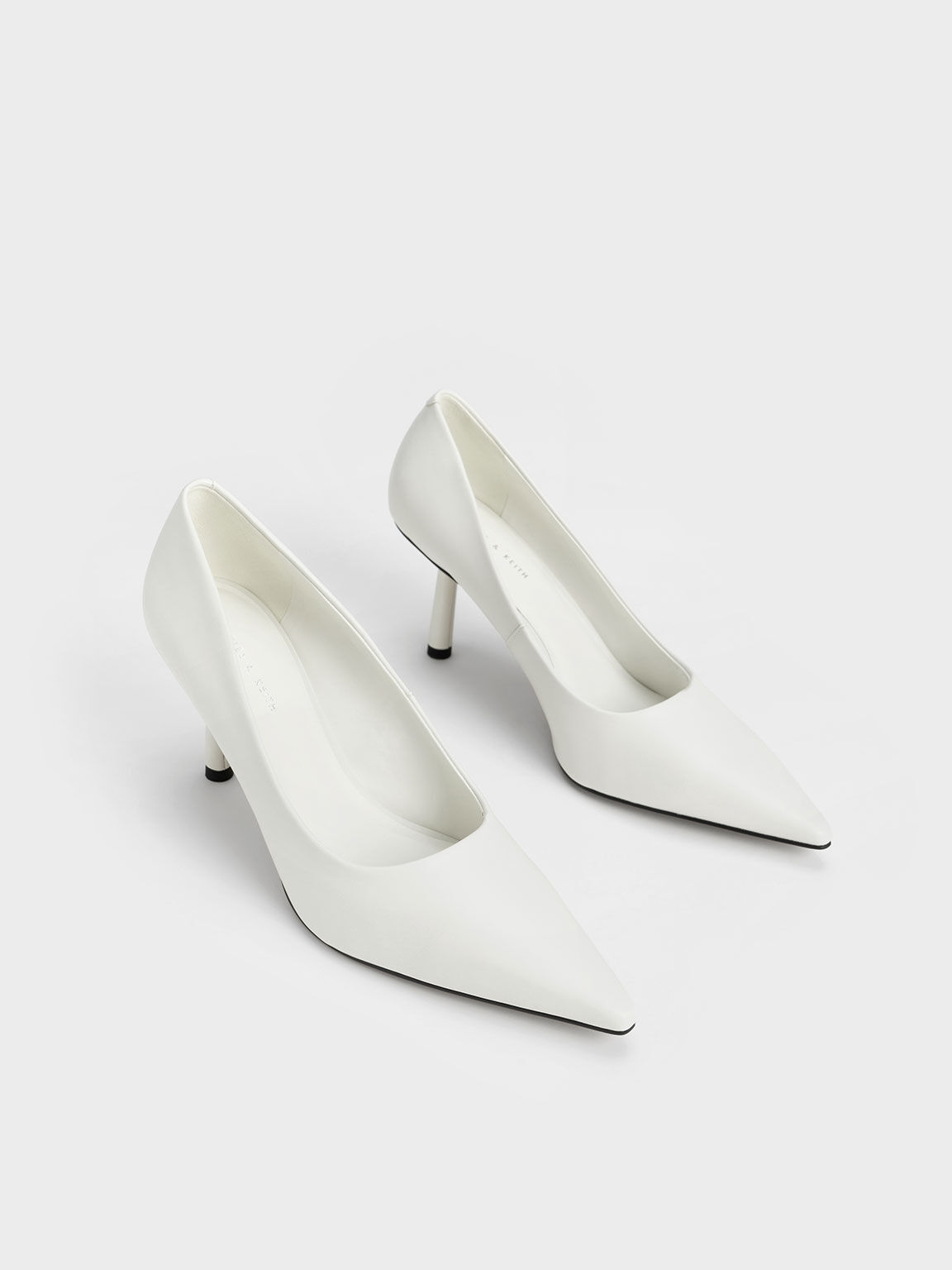 Stiletto Heel Pumps - Chalk