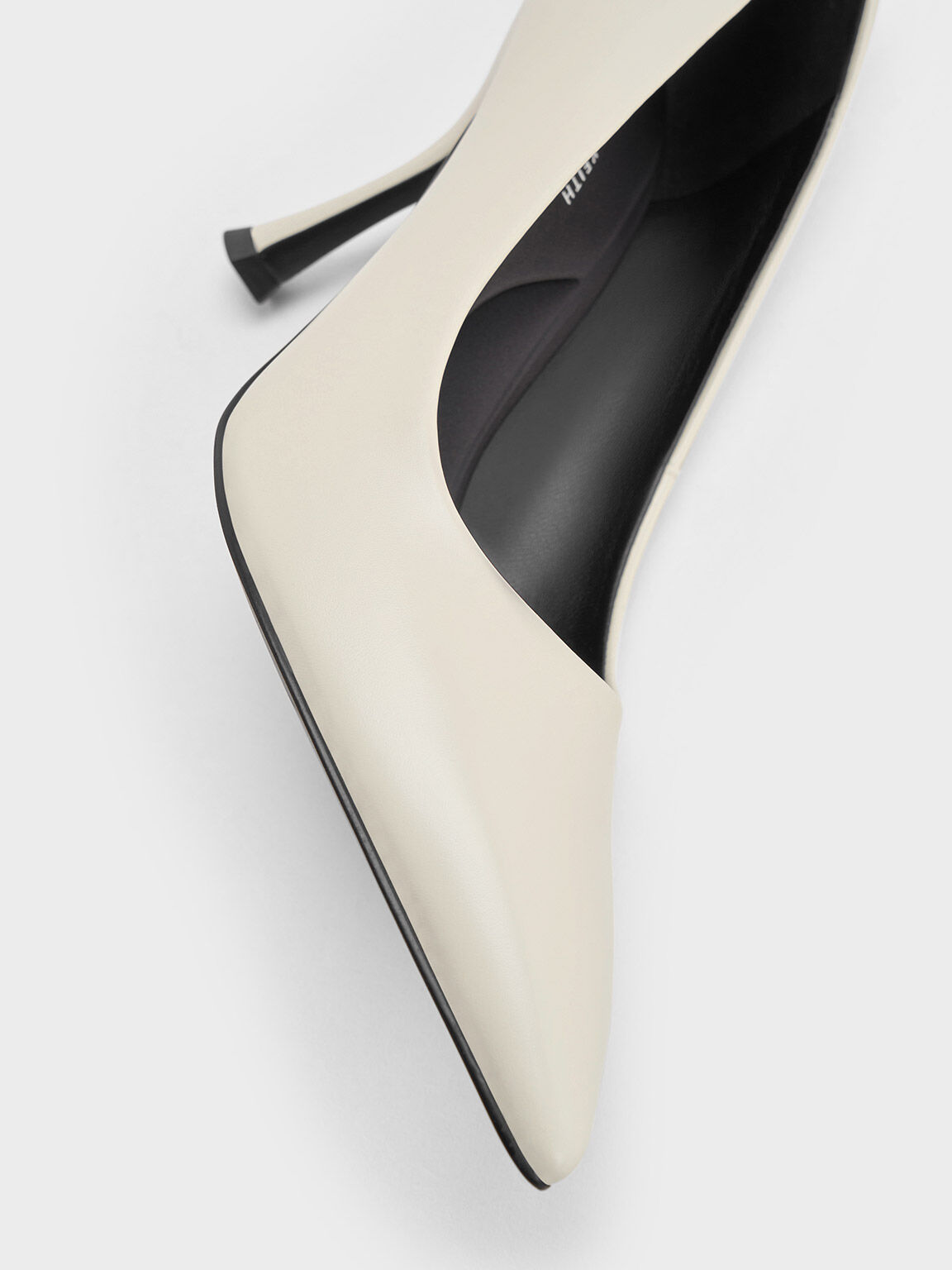 Pointed-Toe Spool-Heel Pumps, Cream, hi-res