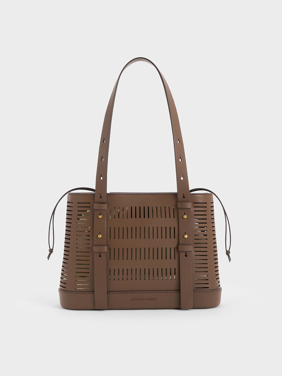 Delphi Cut-Out Bucket Bag, Dark Brown, hi-res