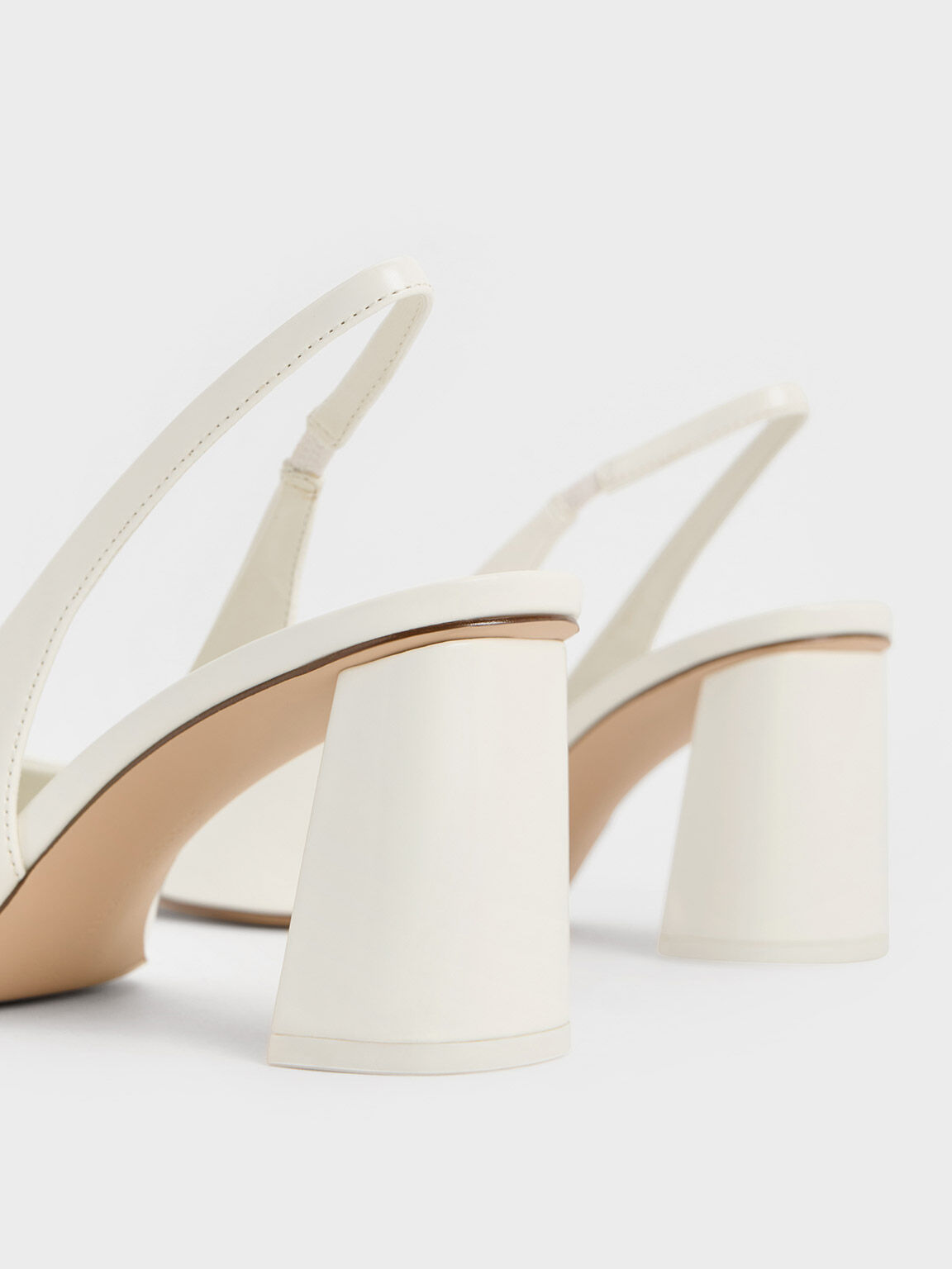 Jules White Asymmetrical Block Heels  Trendy heels, White sandals heels,  White strappy heels