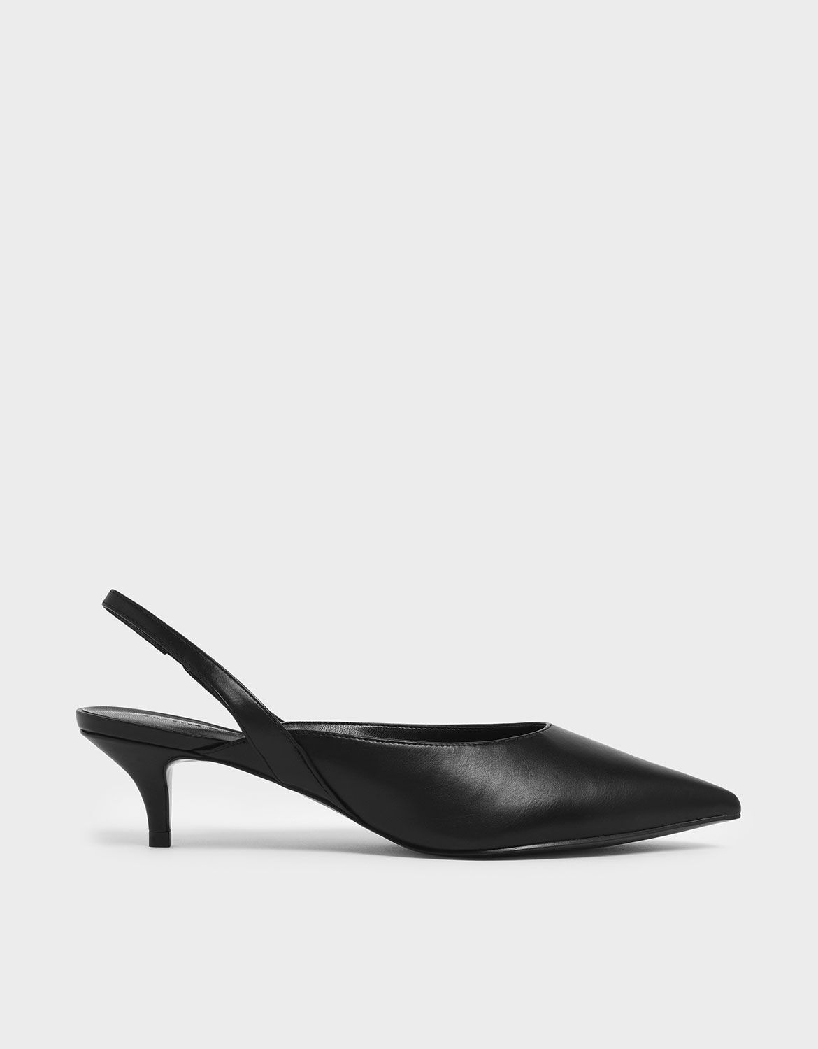 black slingback kitten heels