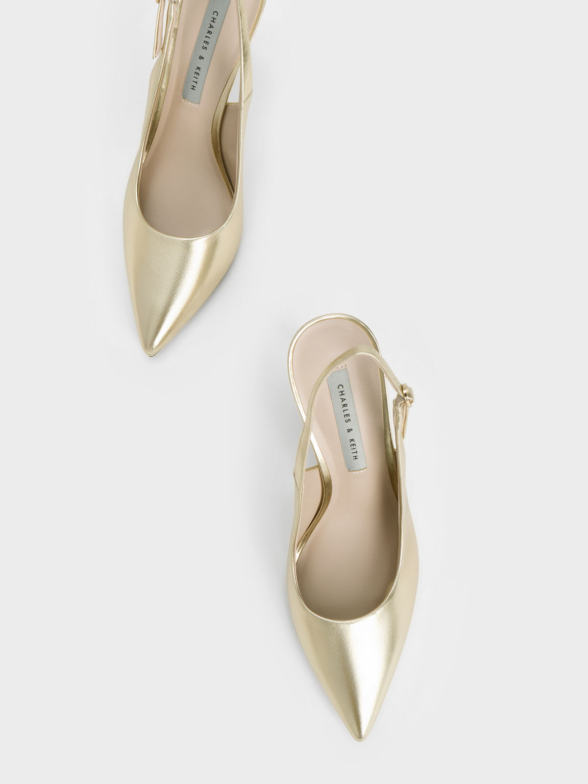 Gold shoes natural leather stiletto with high heels slightly pointed toe tip