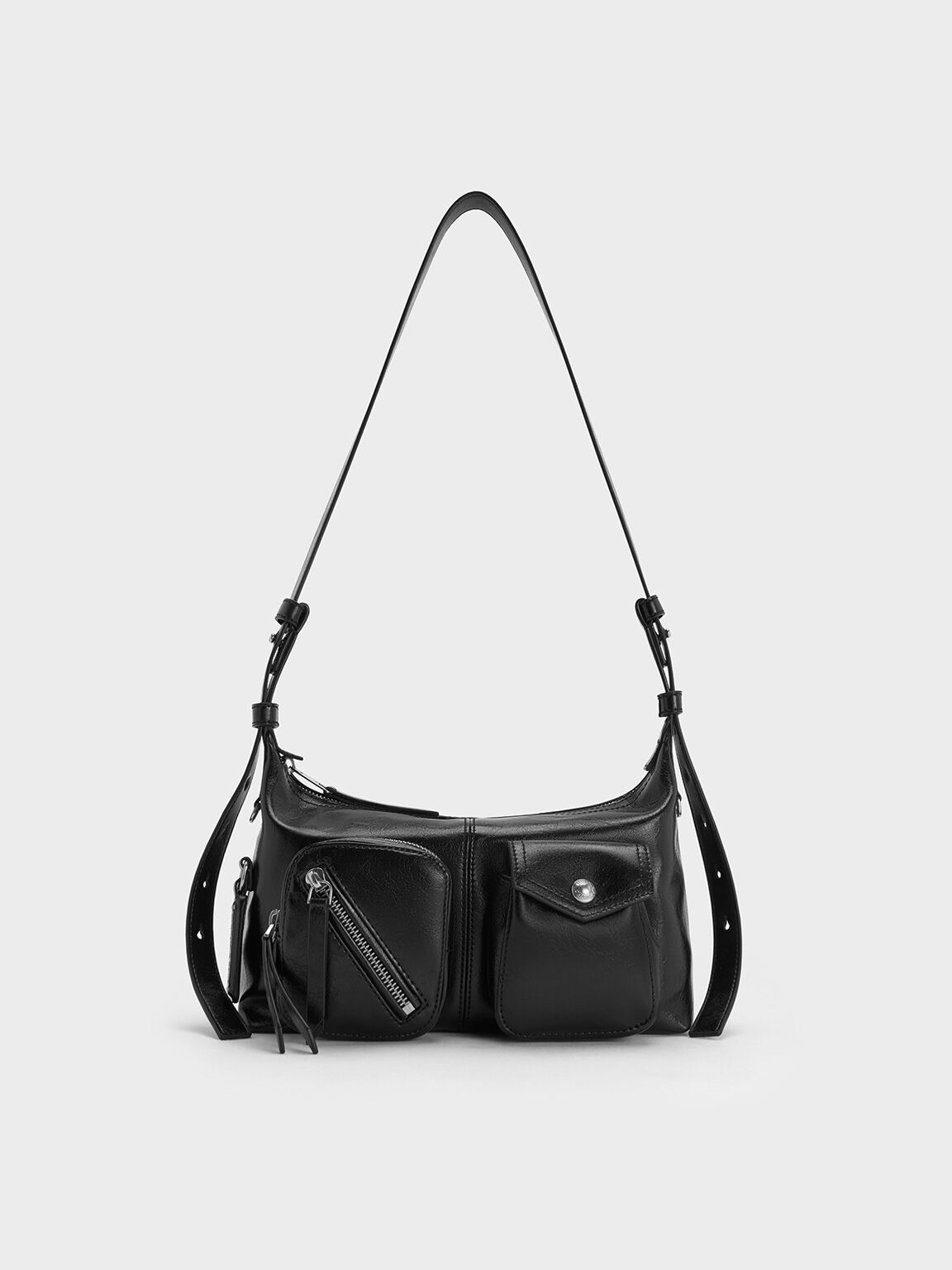 Thora Multi-Pocket Crossbody Bag, Noir, hi-res