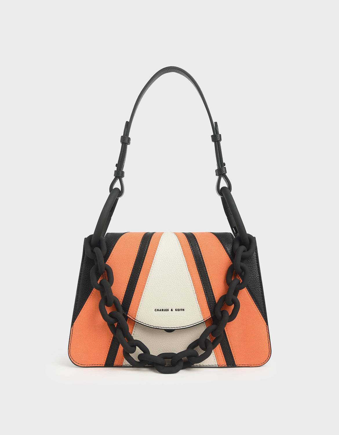 orange chain bag