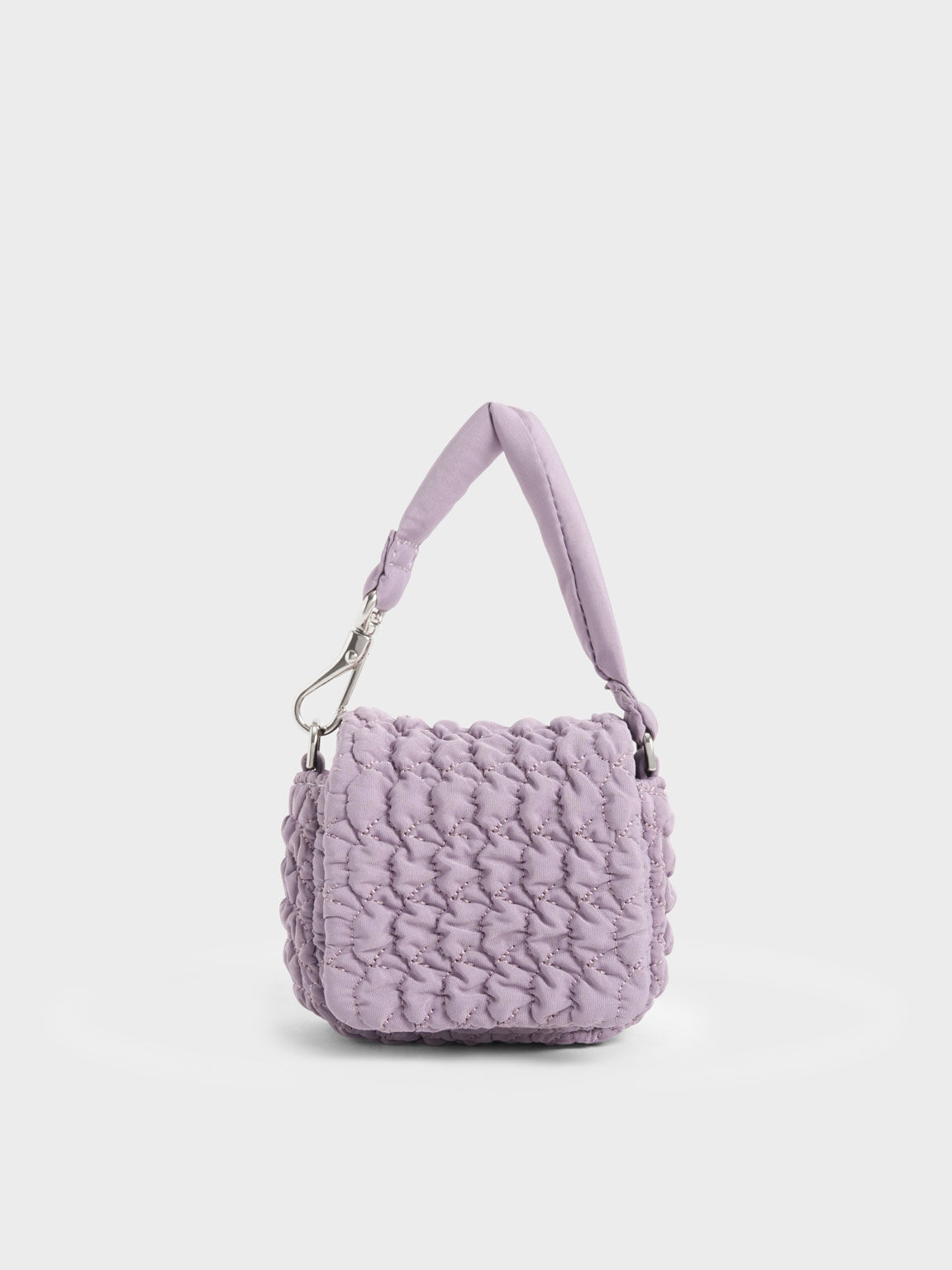 Lilac Nylon Ruched Mini Bag - CHARLES & KEITH CA