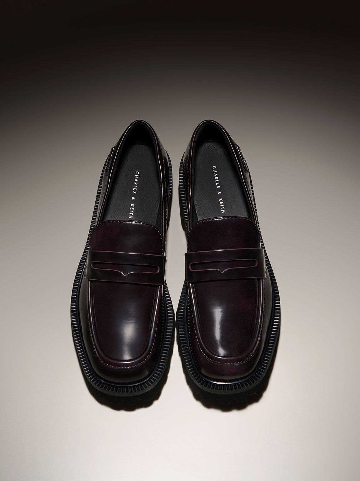 Remy Covered Ridge-Sole Loafers, Burgundy, hi-res