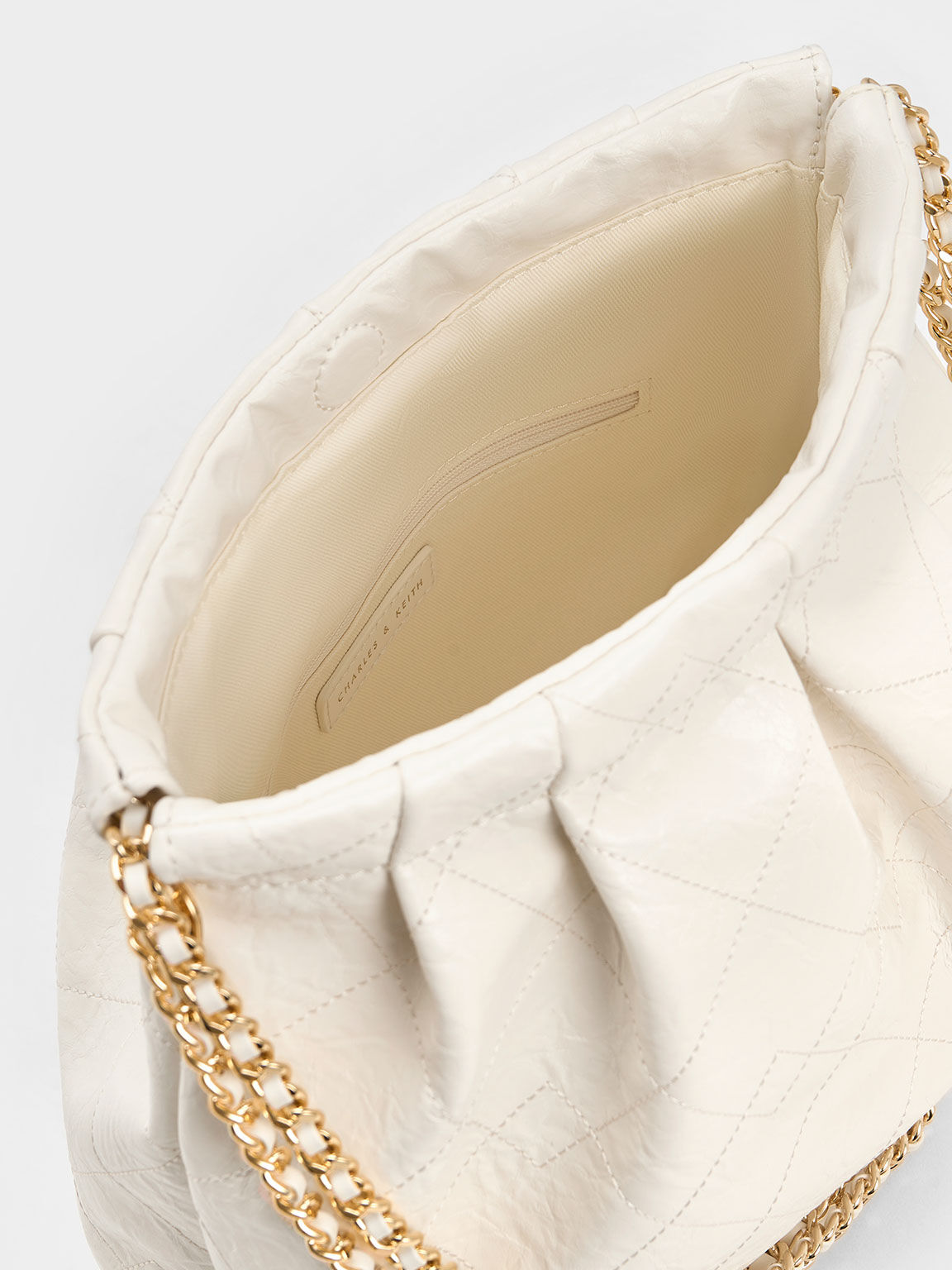 Duo Double Chain Hobo Bag, Cream, hi-res