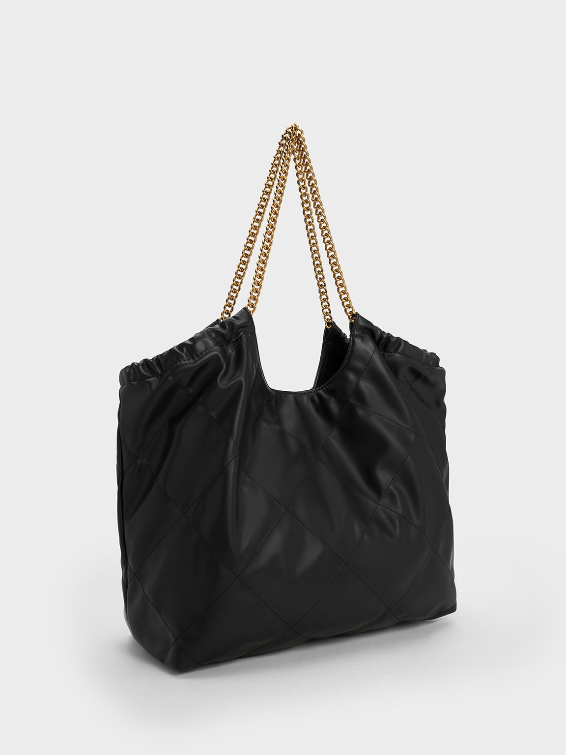 Braided Handle Tote Bag - Black
